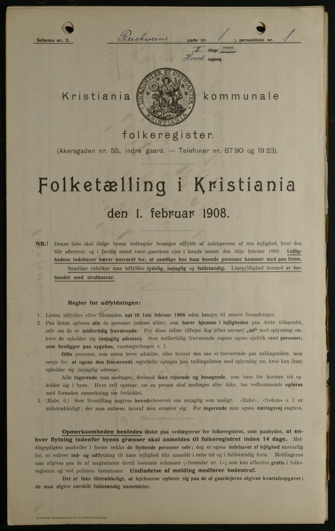 OBA, Municipal Census 1908 for Kristiania, 1908, p. 74289