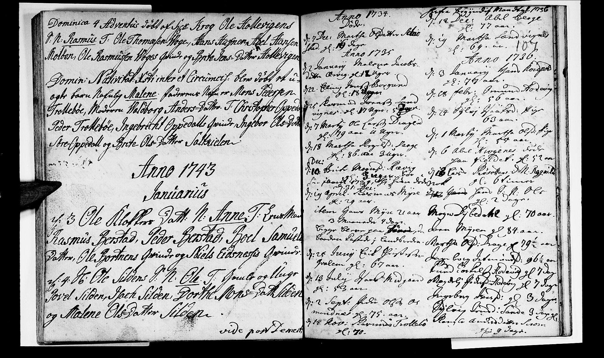Selje sokneprestembete, SAB/A-99938/H/Ha/Haa/Haaa: Parish register (official) no. A 3, 1731-1743, p. 107