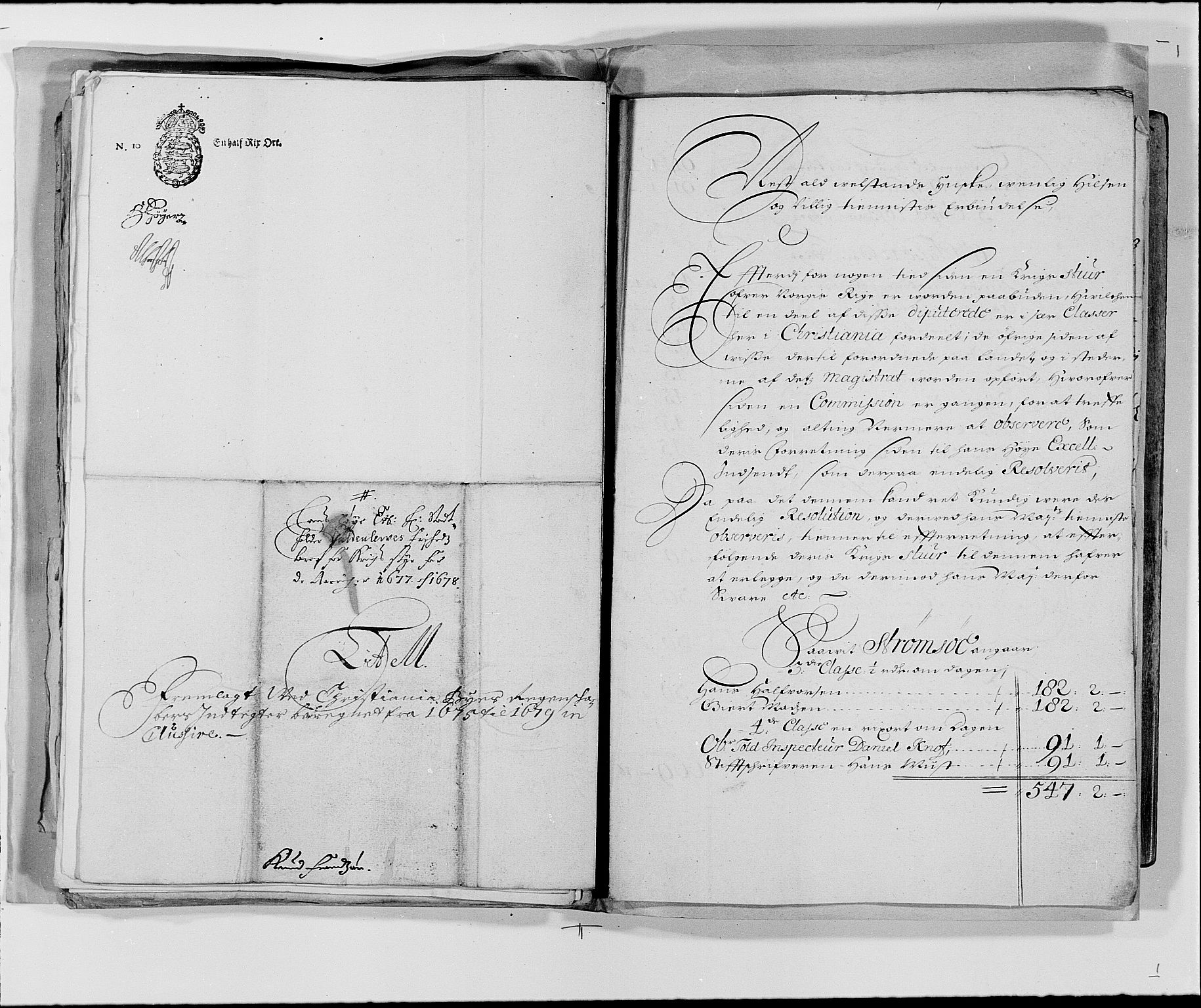 Rentekammeret inntil 1814, Reviderte regnskaper, Byregnskaper, RA/EA-4066/R/Re/L0058: [E3] Kontribusjonsregnskap (med Bragernes og Strømsø), 1675-1679, p. 203