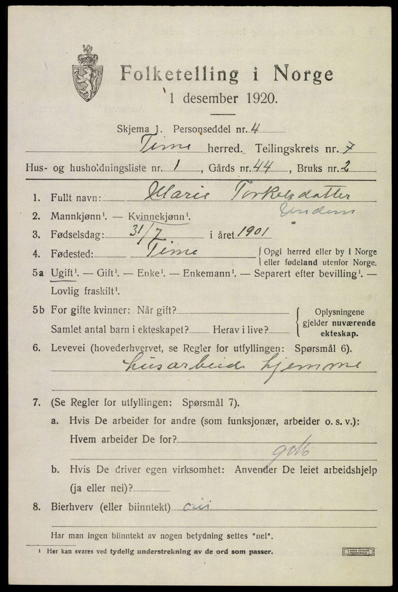 SAST, 1920 census for Time, 1920, p. 7251