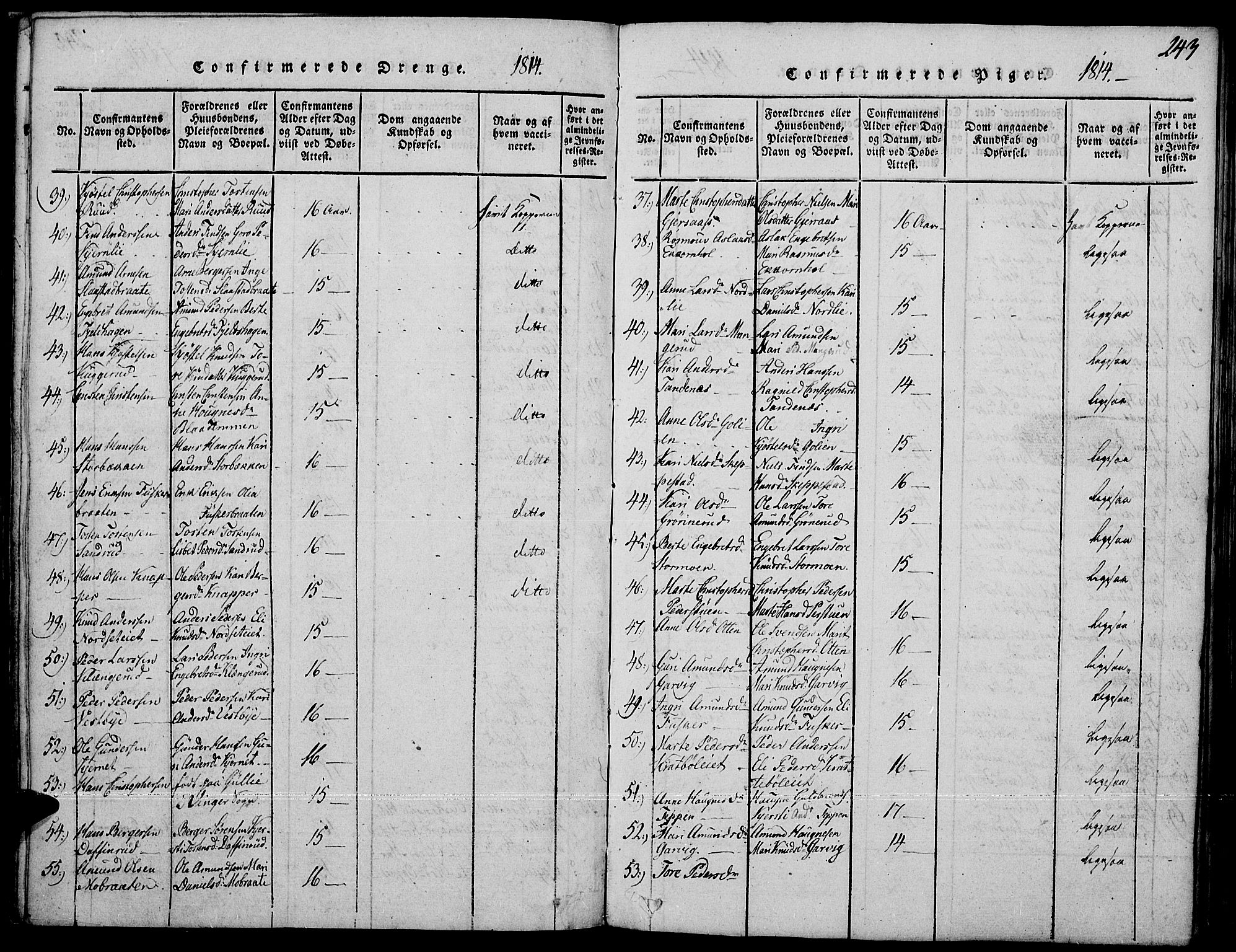 Strøm-Odalen prestekontor, AV/SAH-PREST-028/H/Ha/Haa/L0006: Parish register (official) no. 6, 1814-1850, p. 243