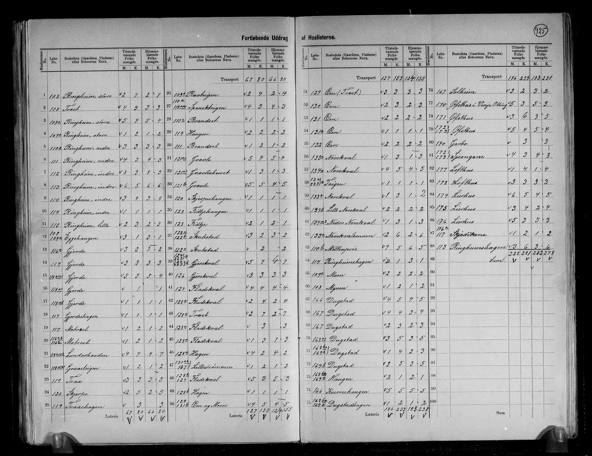 RA, 1891 census for 1235 Voss, 1891, p. 17