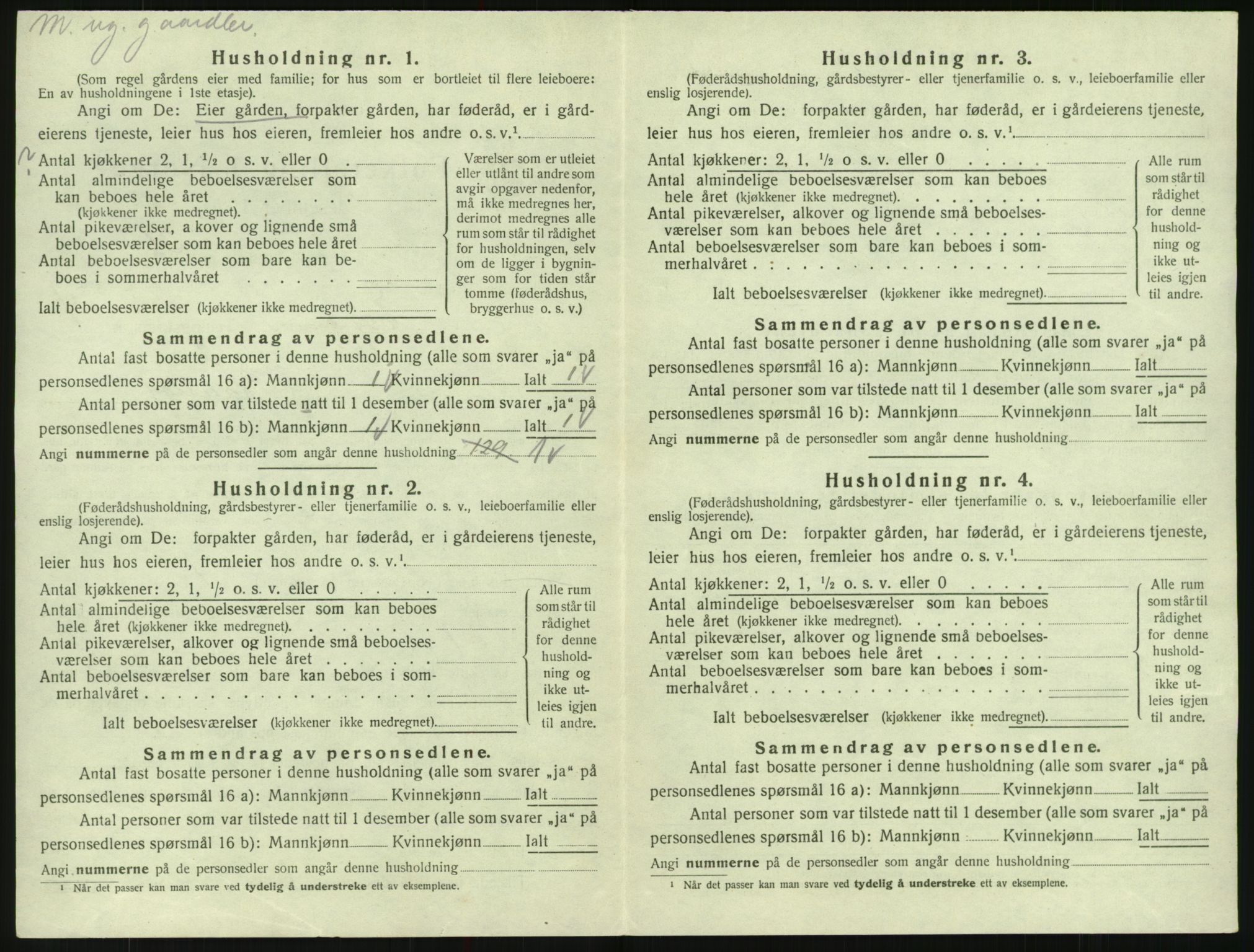 SAK, 1920 census for Evje, 1920, p. 211