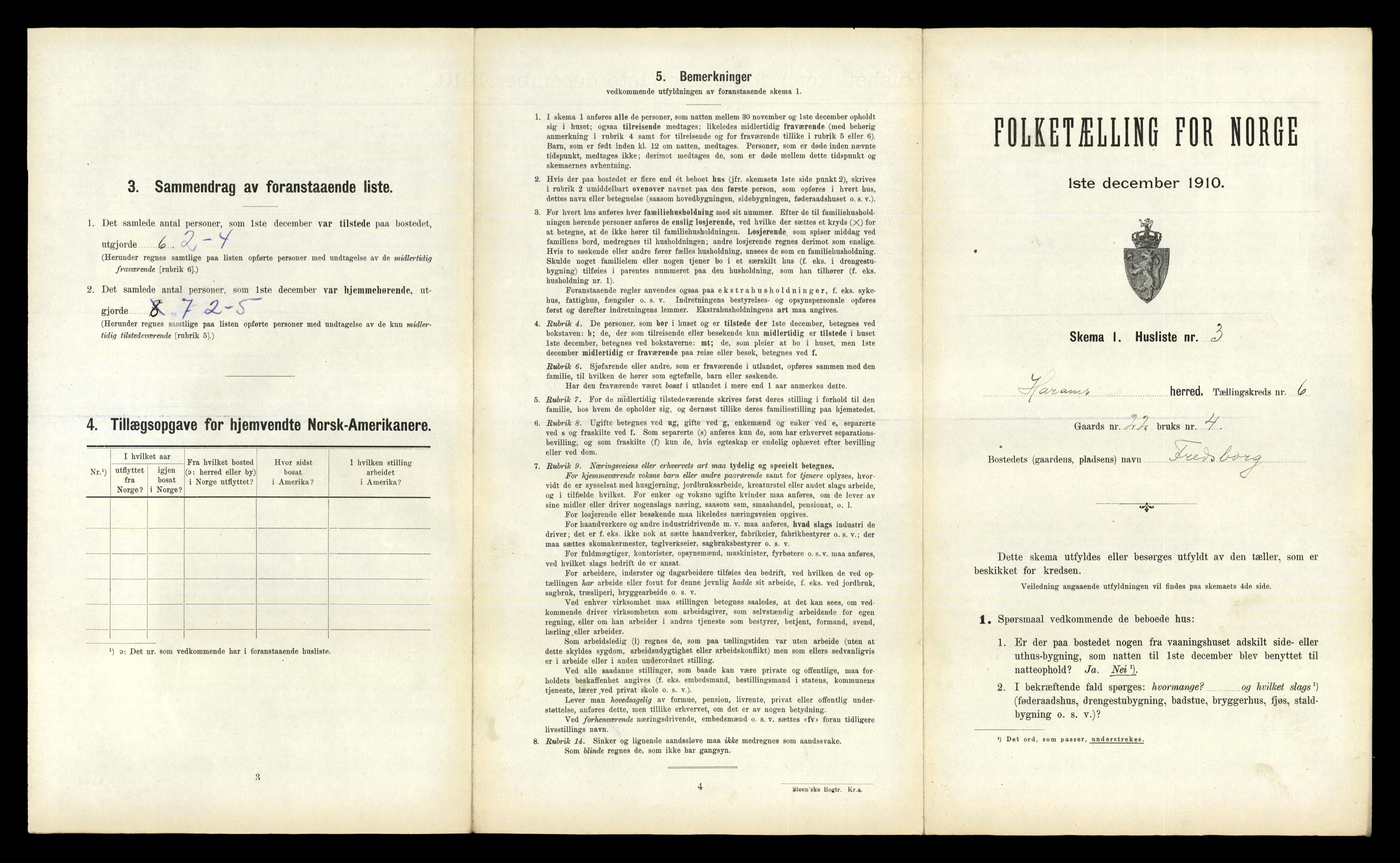 RA, 1910 census for Haram, 1910, p. 619