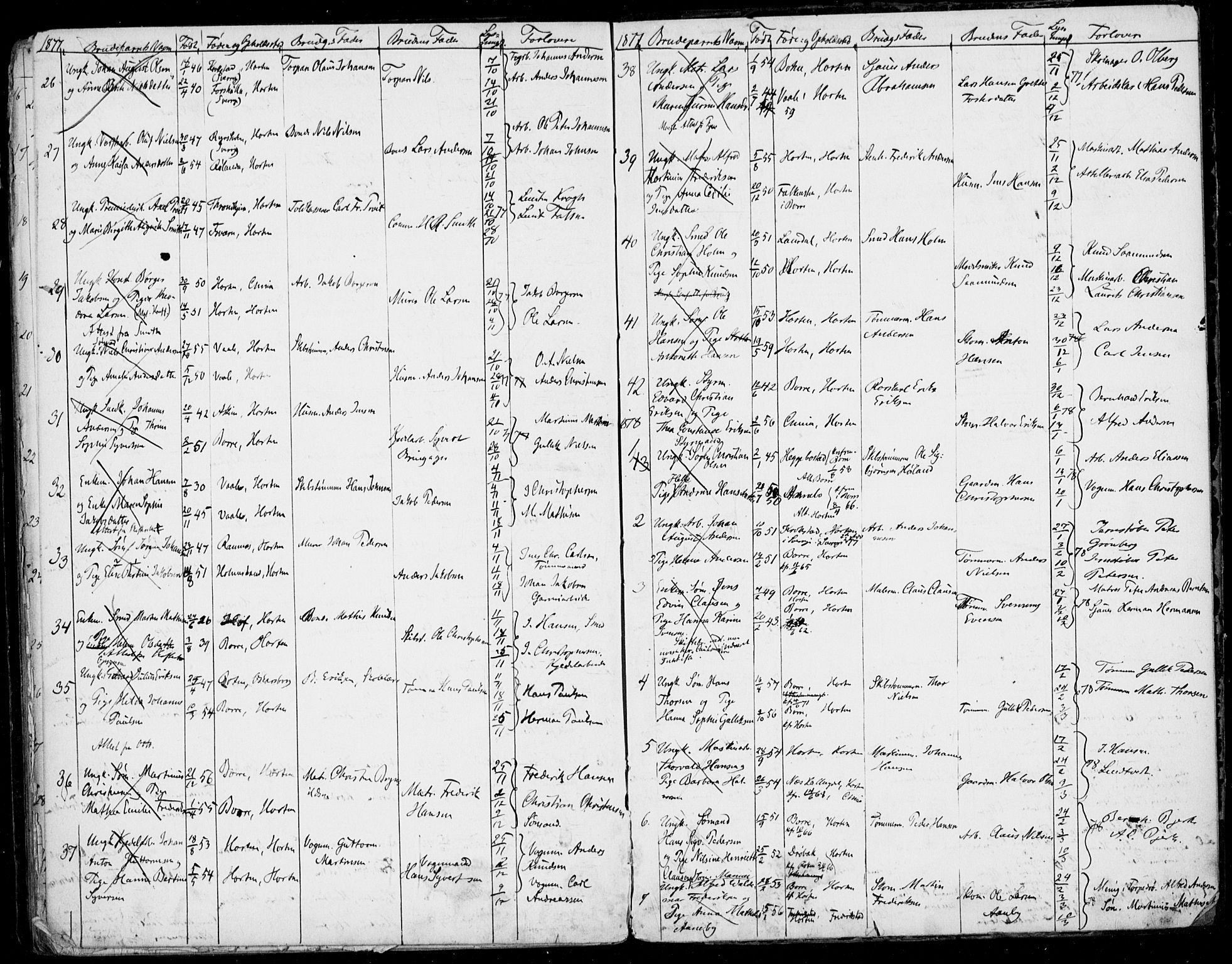 Horten kirkebøker, AV/SAKO-A-348/H/Ha/L0001: Banns register no. 1, 1855-1881