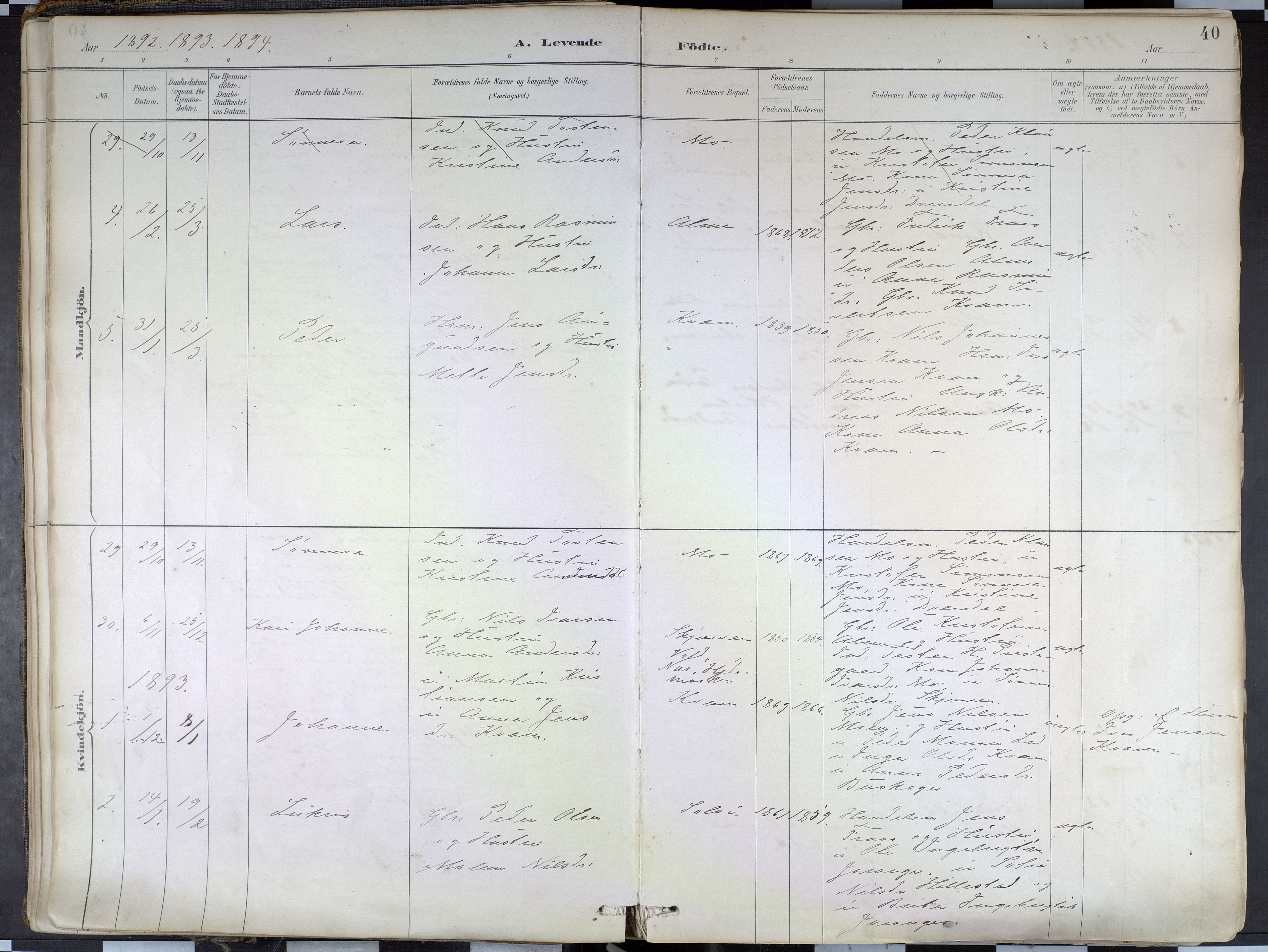 Hafslo sokneprestembete, AV/SAB-A-80301/H/Haa/Haab/L0001: Parish register (official) no. B 1, 1886-1945, p. 40