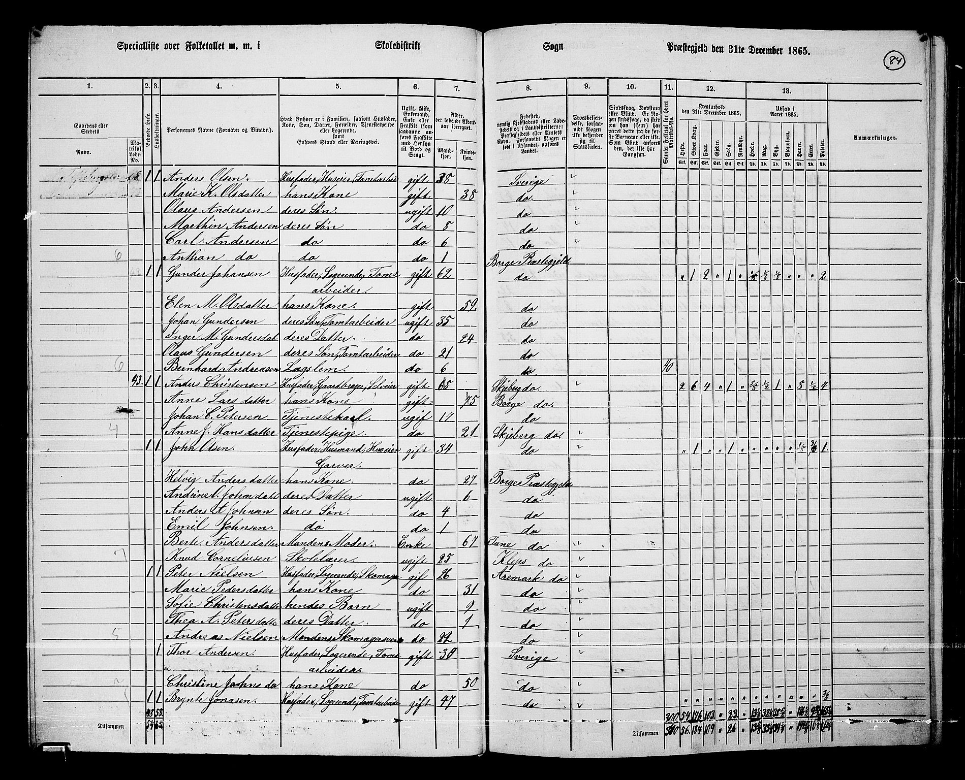 RA, 1865 census for Borge, 1865, p. 79
