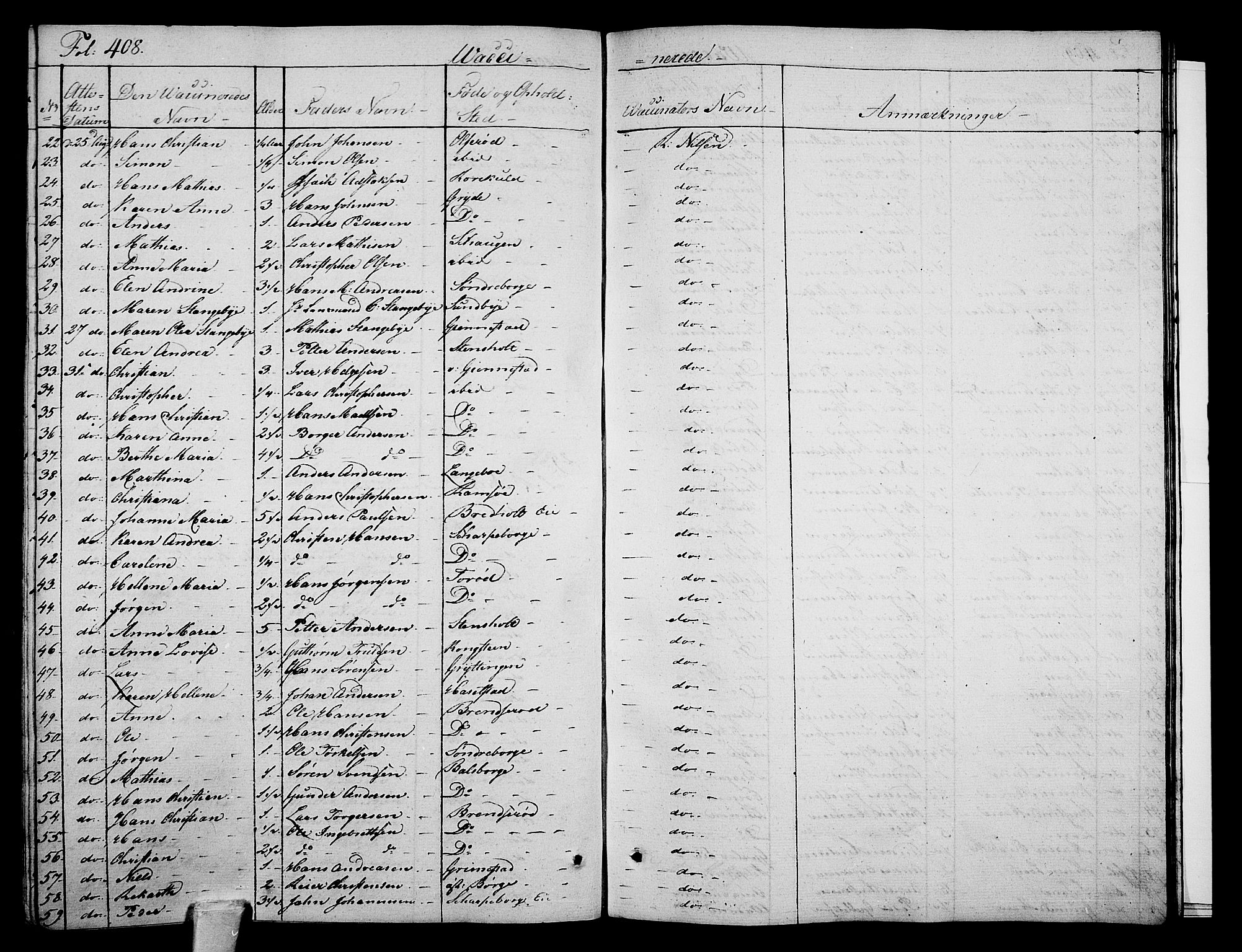 Stokke kirkebøker, AV/SAKO-A-320/F/Fa/L0006: Parish register (official) no. I 6, 1826-1843, p. 408