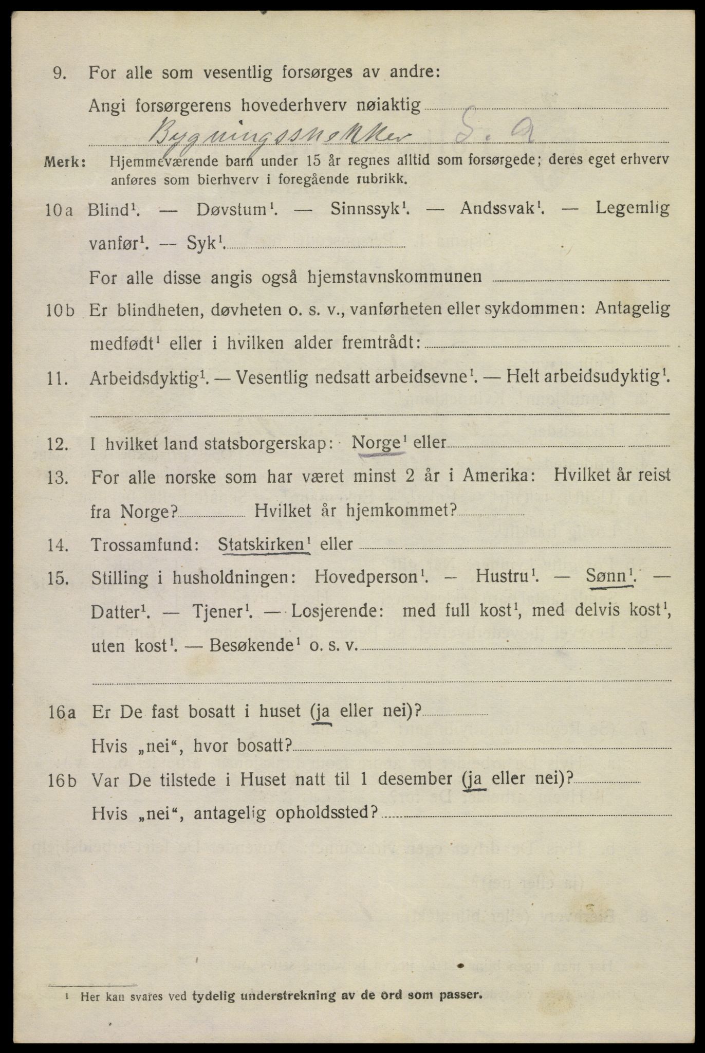 SAKO, 1920 census for Kragerø, 1920, p. 9716