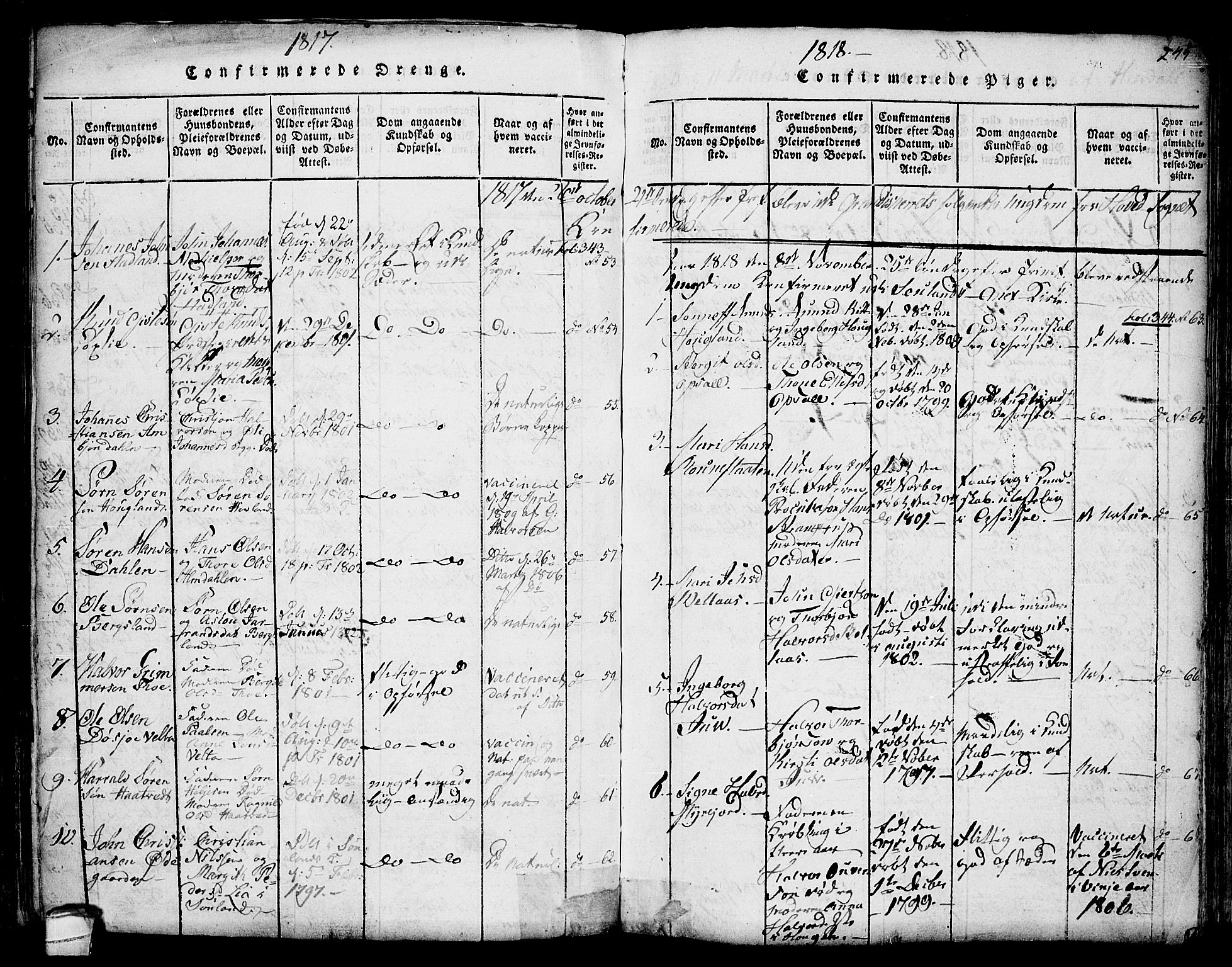 Hjartdal kirkebøker, AV/SAKO-A-270/F/Fa/L0007: Parish register (official) no. I 7, 1815-1843, p. 245