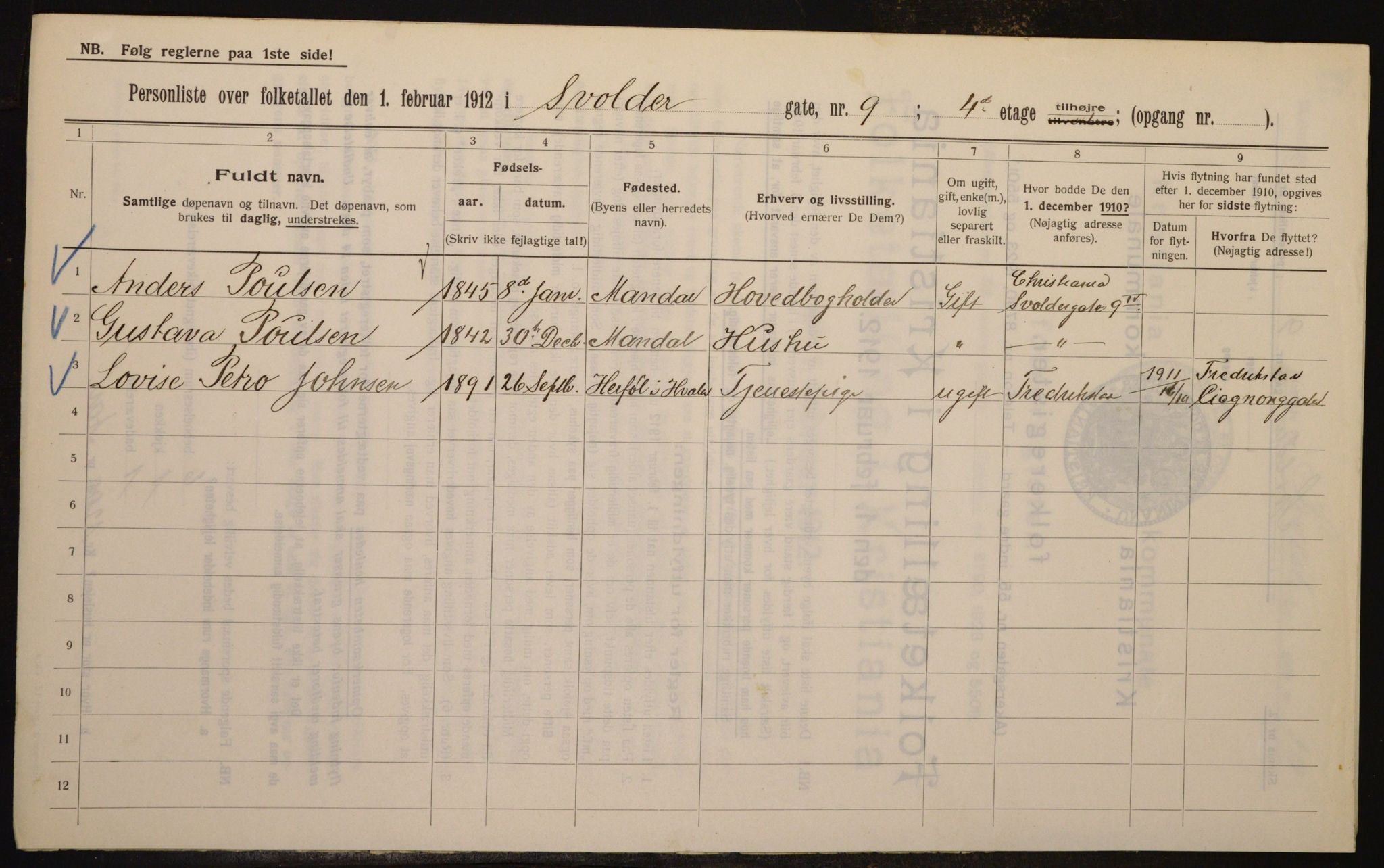 OBA, Municipal Census 1912 for Kristiania, 1912, p. 106351