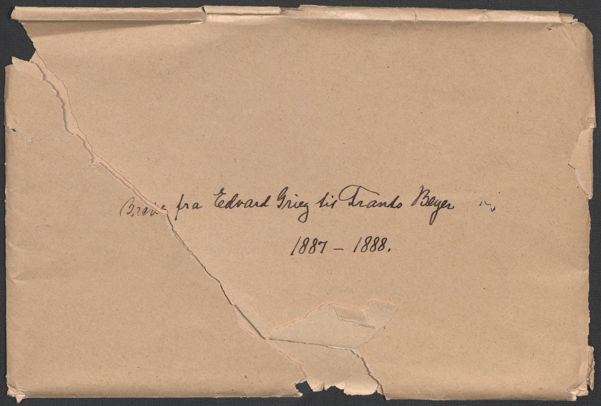 Beyer, Frants, AV/RA-PA-0132/F/L0001: Brev fra Edvard Grieg til Frantz Beyer og "En del optegnelser som kan tjene til kommentar til brevene" av Marie Beyer, 1872-1907, p. 212