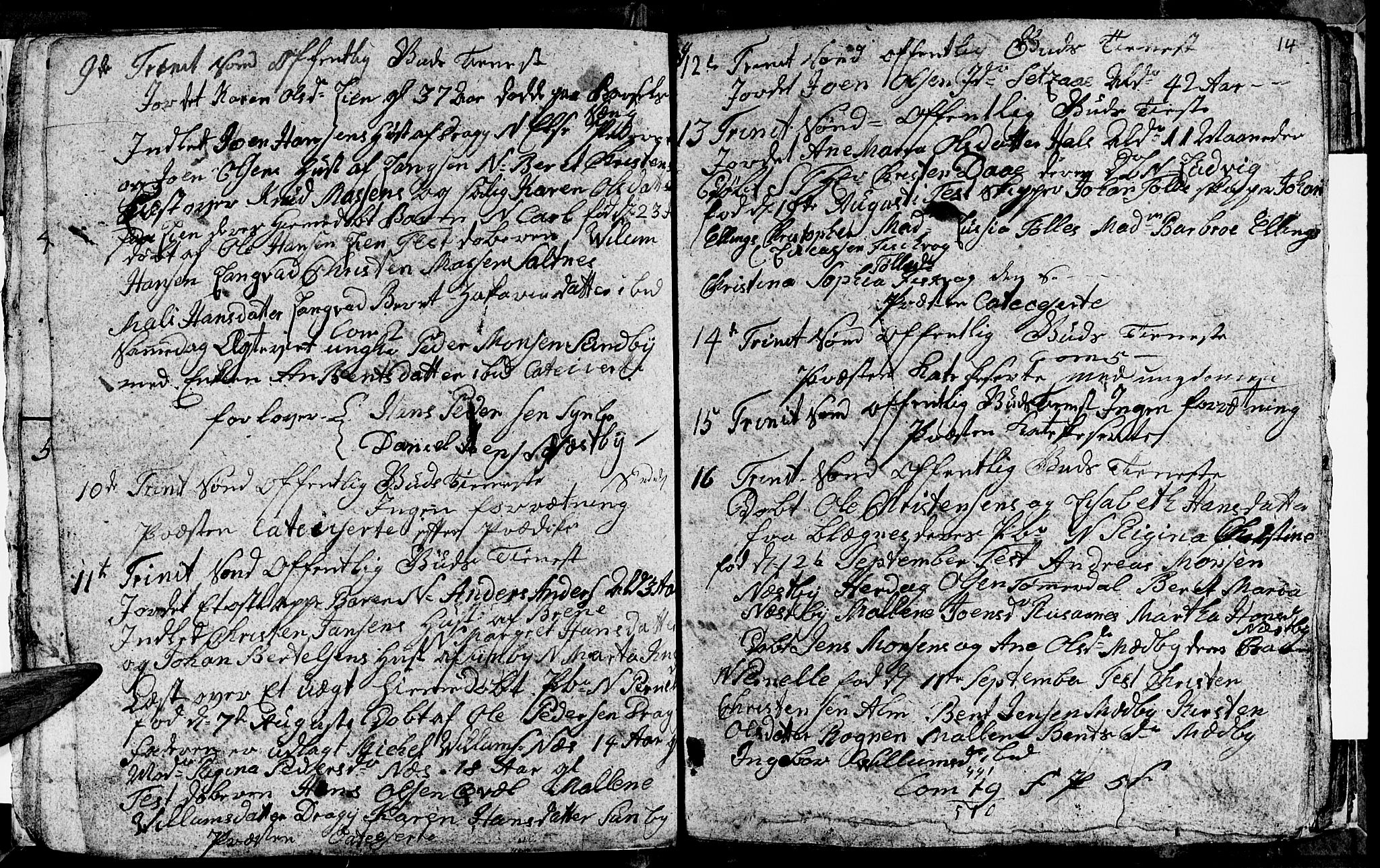 Ministerialprotokoller, klokkerbøker og fødselsregistre - Nordland, AV/SAT-A-1459/847/L0675: Parish register (copy) no. 847C03, 1808-1820, p. 14