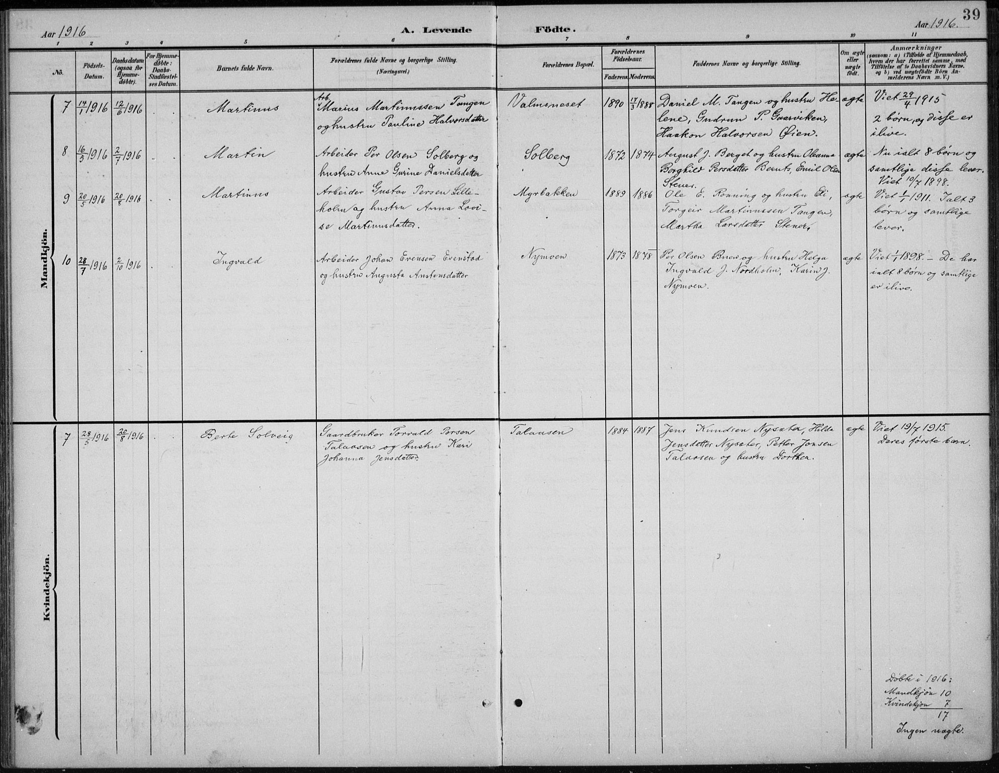 Åmot prestekontor, Hedmark, AV/SAH-PREST-056/H/Ha/Hab/L0003: Parish register (copy) no. 3, 1902-1938, p. 39