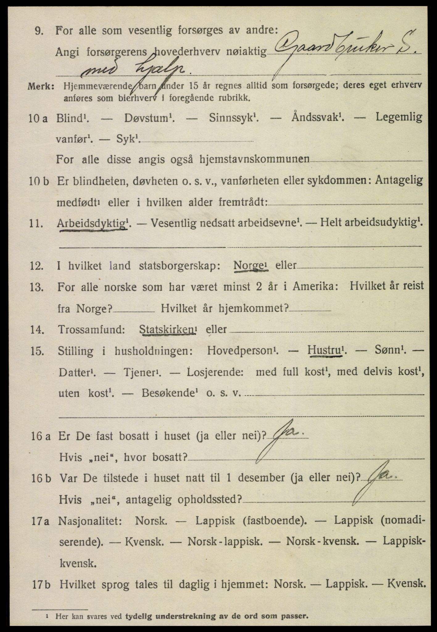 SAT, 1920 census for Grong, 1920, p. 1034