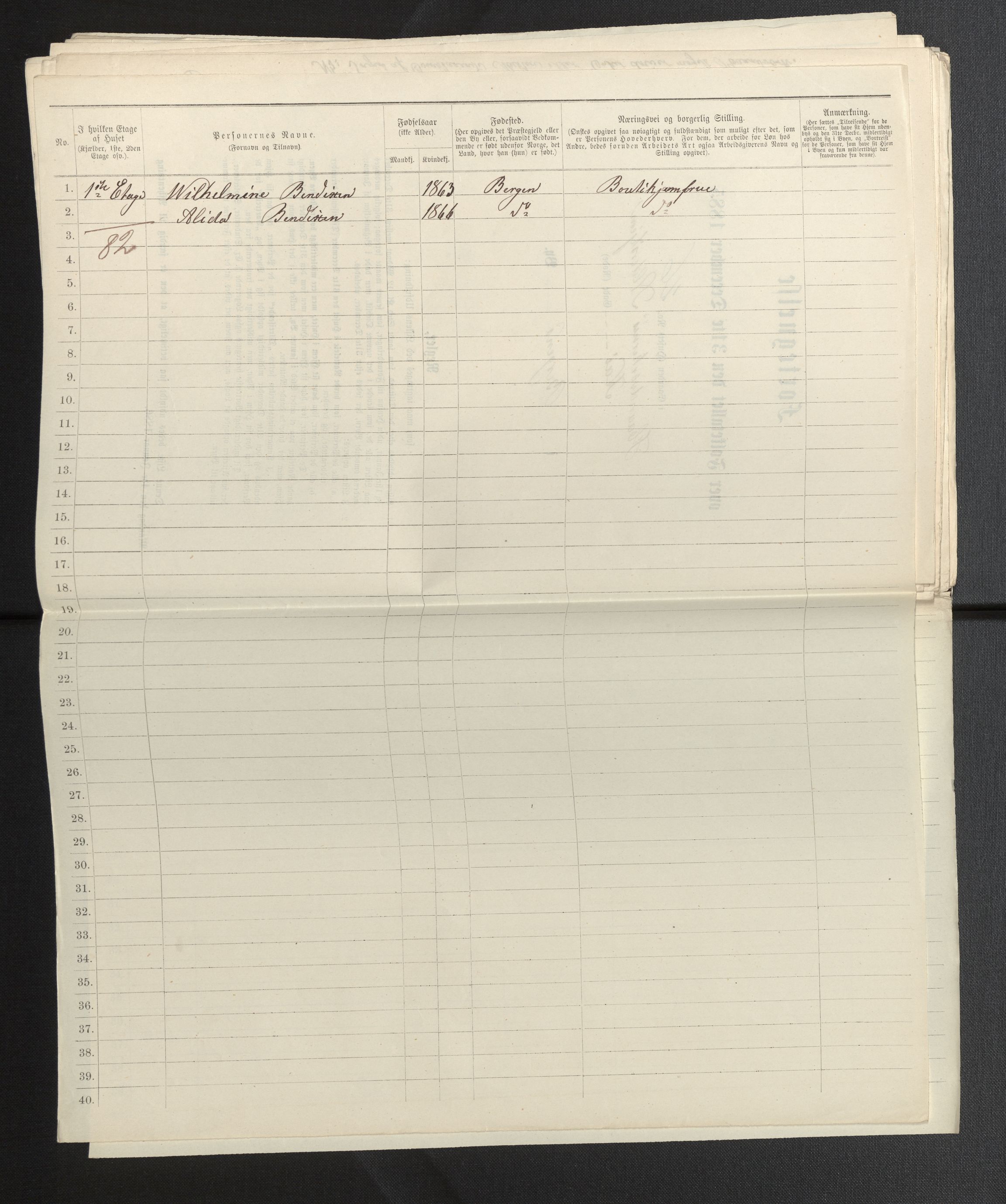 SAB, 1885 census for 1301 Bergen, 1885, p. 2398