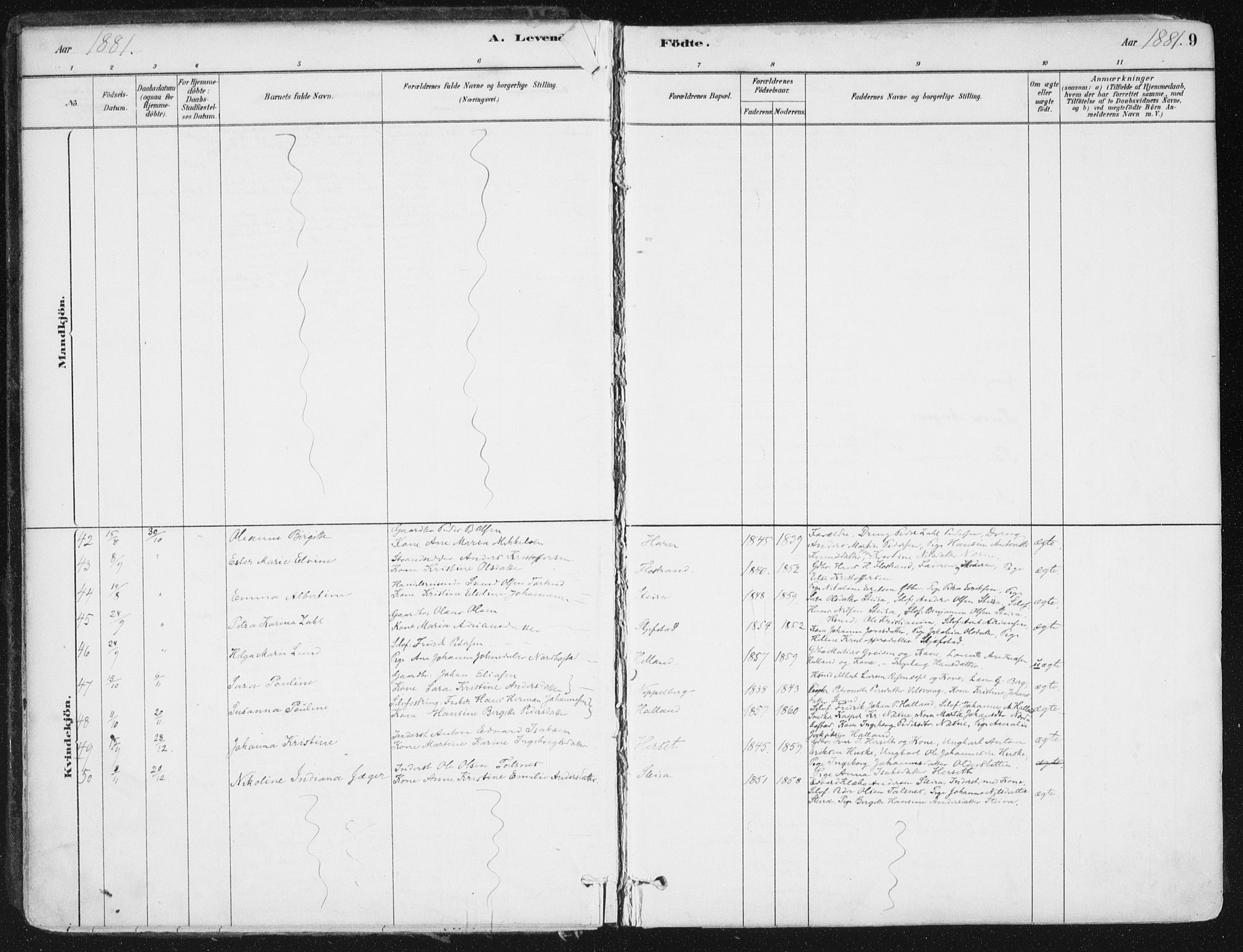 Ministerialprotokoller, klokkerbøker og fødselsregistre - Nordland, AV/SAT-A-1459/838/L0552: Parish register (official) no. 838A10, 1880-1910, p. 9