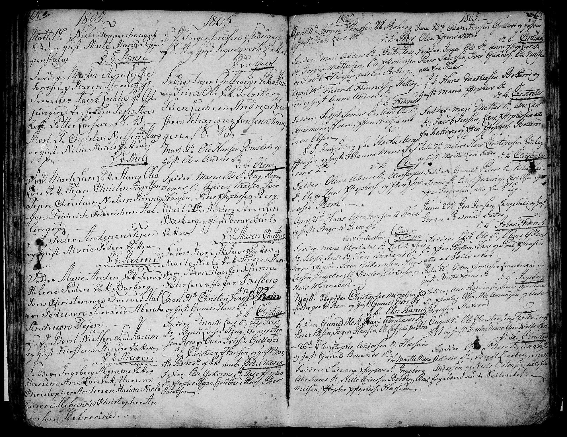 Sem kirkebøker, AV/SAKO-A-5/F/Fb/L0003: Parish register (official) no. II 3, 1792-1814, p. 64-65