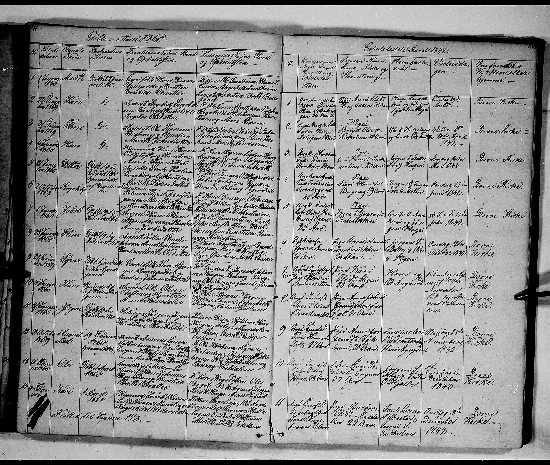 Lesja prestekontor, SAH/PREST-068/H/Ha/Hab/L0003: Parish register (copy) no. 3, 1842-1862, p. 151-152