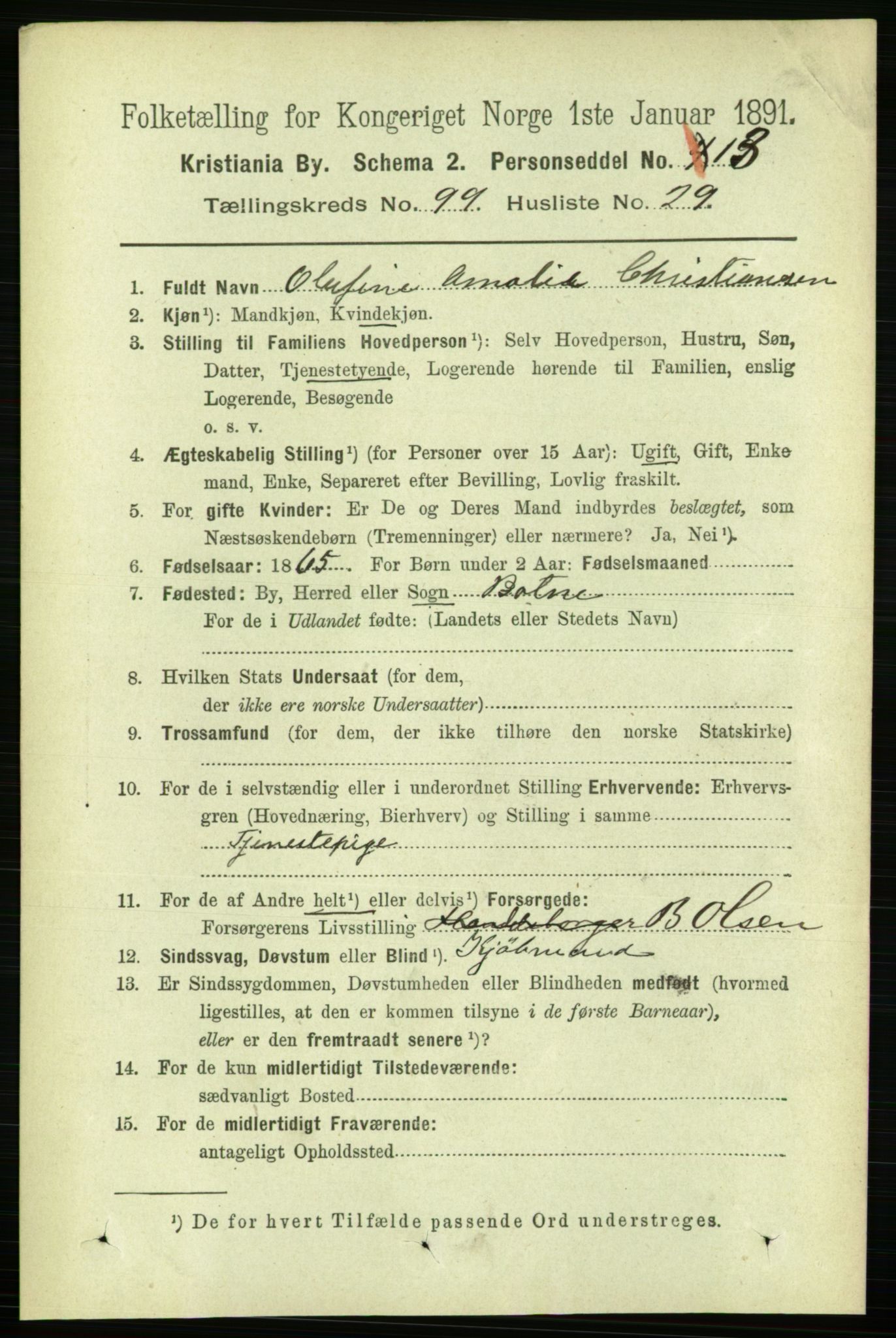 RA, 1891 census for 0301 Kristiania, 1891, p. 49086
