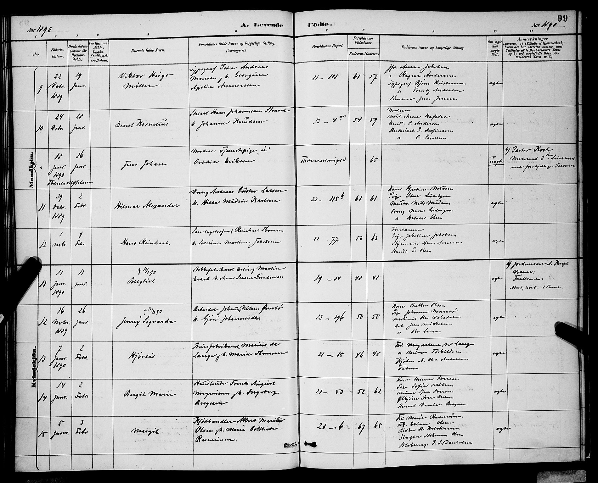 Korskirken sokneprestembete, AV/SAB-A-76101/H/Hab: Parish register (copy) no. B 9, 1887-1896, p. 99