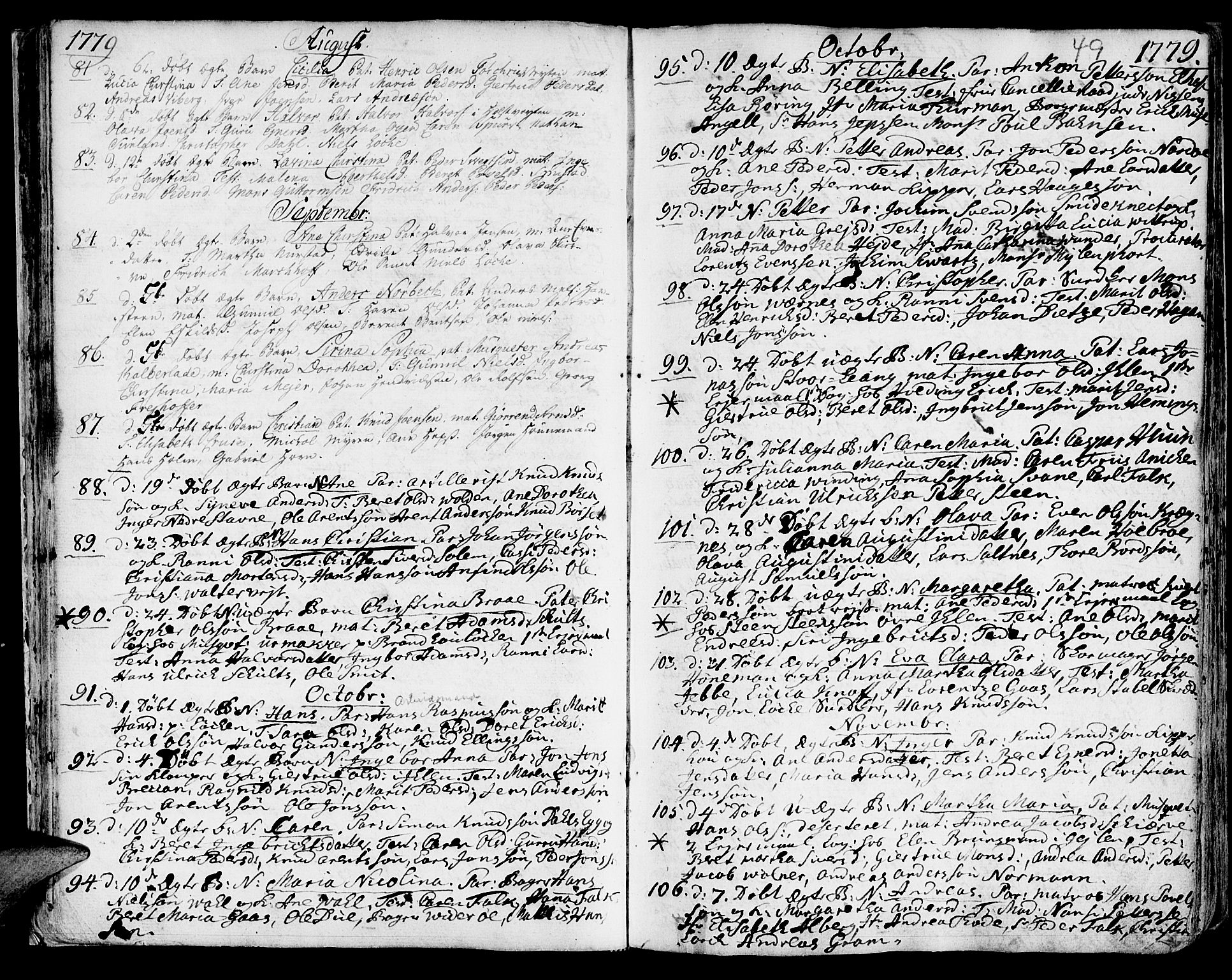 Ministerialprotokoller, klokkerbøker og fødselsregistre - Sør-Trøndelag, SAT/A-1456/601/L0039: Parish register (official) no. 601A07, 1770-1819, p. 49