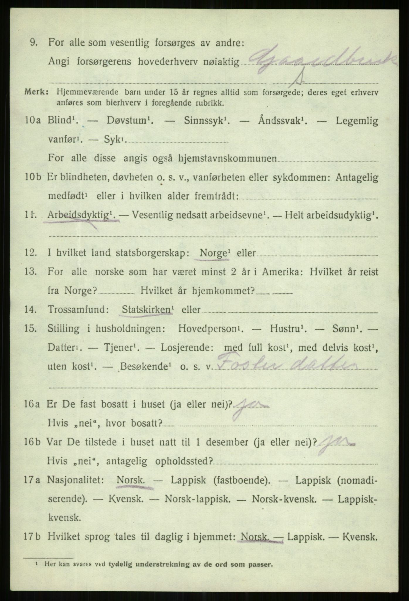 SATØ, 1920 census for Lenvik, 1920, p. 4647