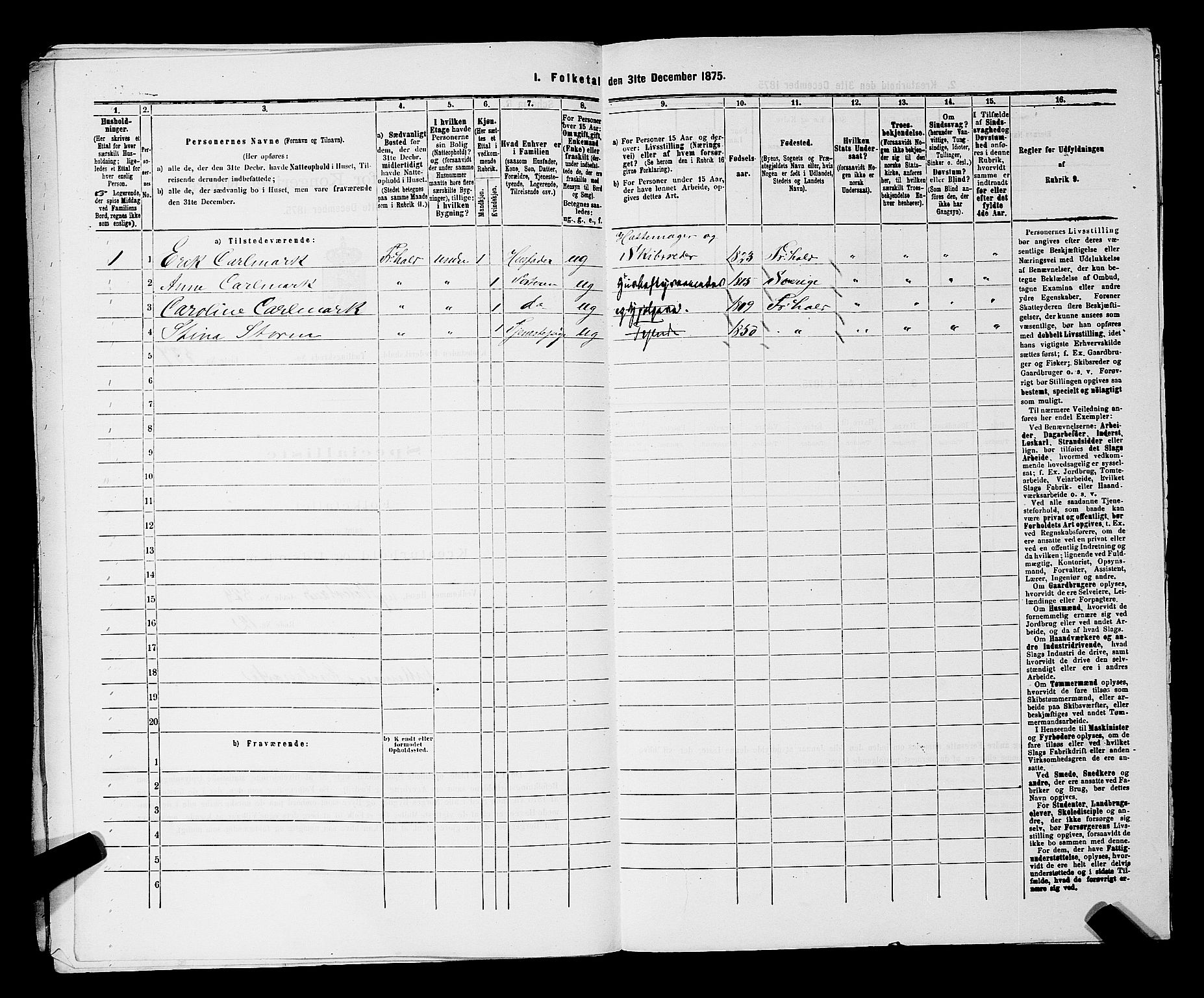 RA, 1875 census for 0101P Fredrikshald, 1875, p. 1426