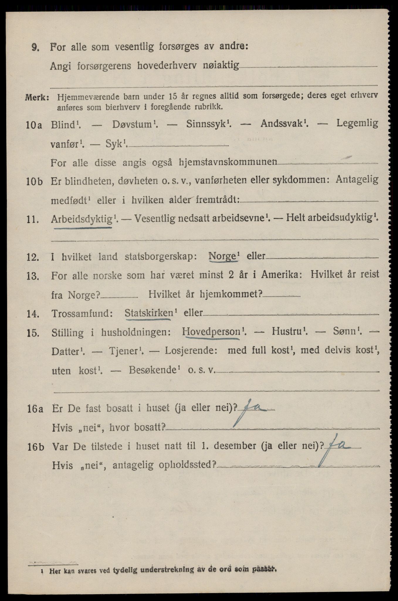 SAST, 1920 census for Klepp, 1920, p. 6017