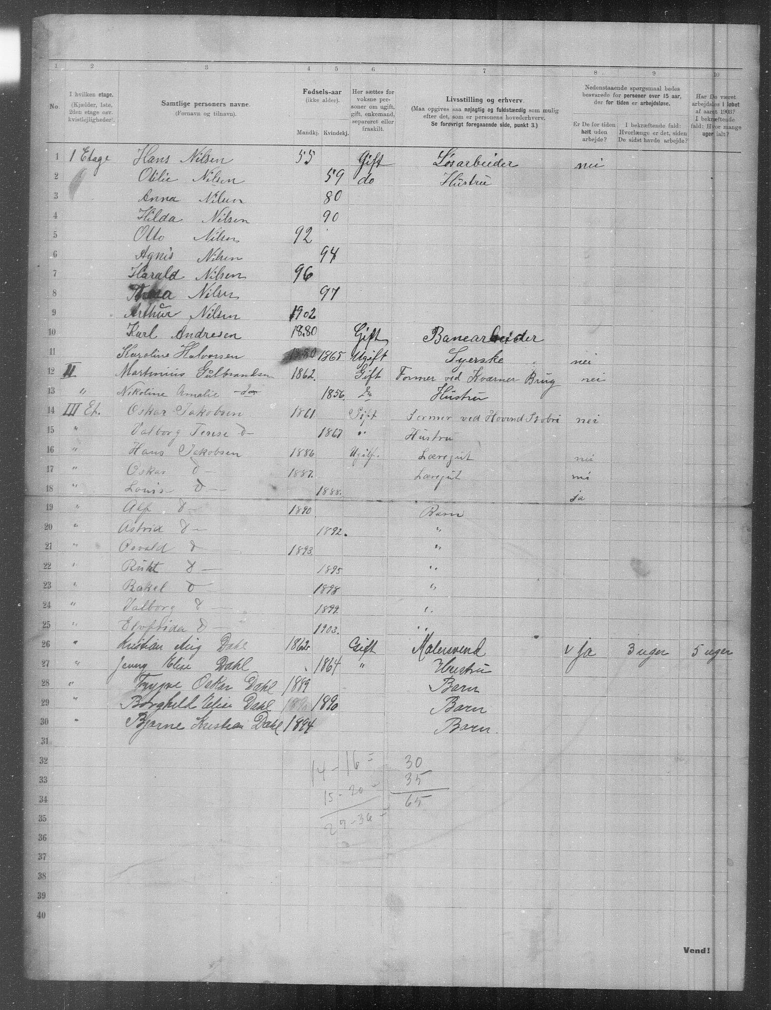 OBA, Municipal Census 1903 for Kristiania, 1903, p. 2959