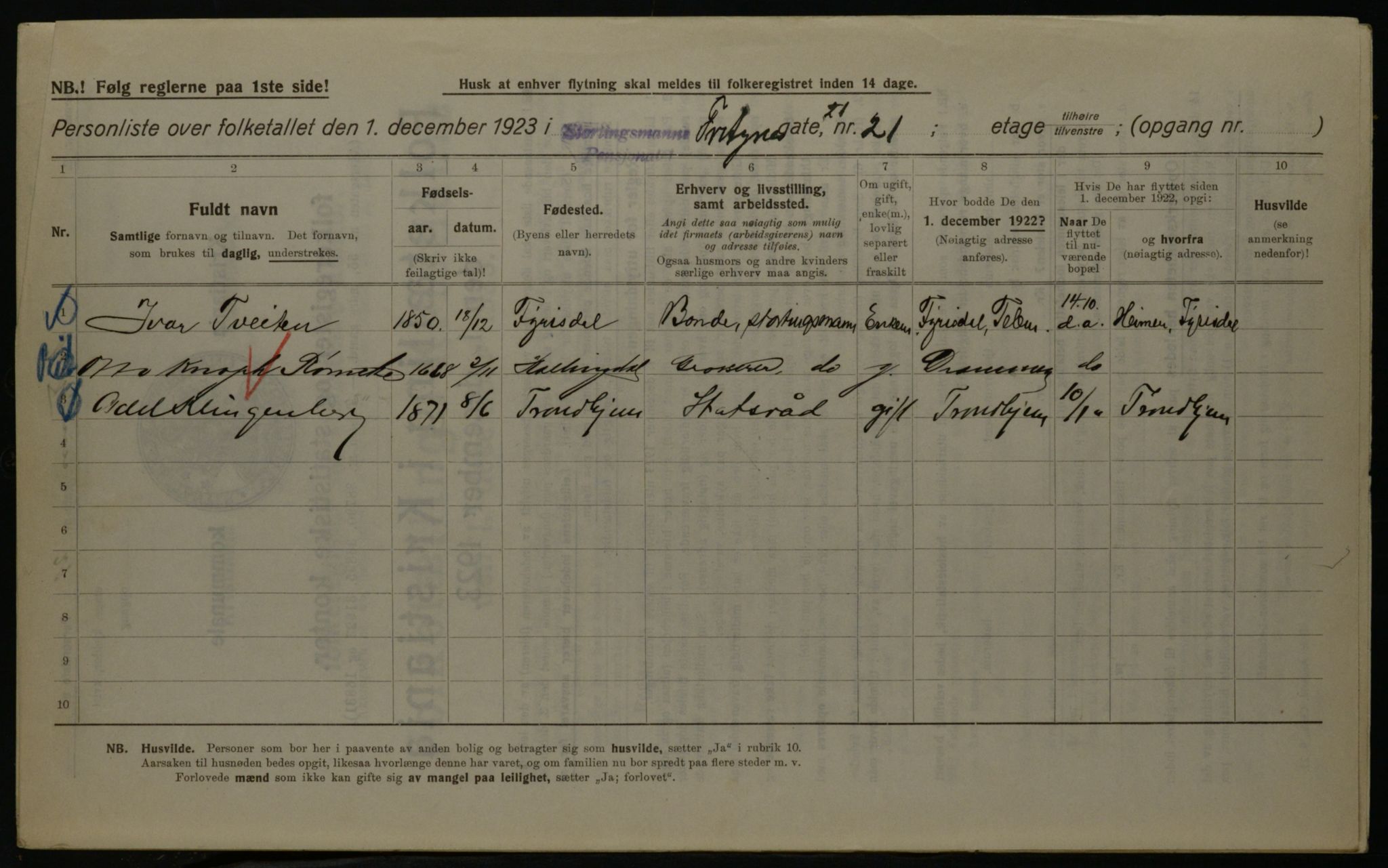 OBA, Municipal Census 1923 for Kristiania, 1923, p. 30548