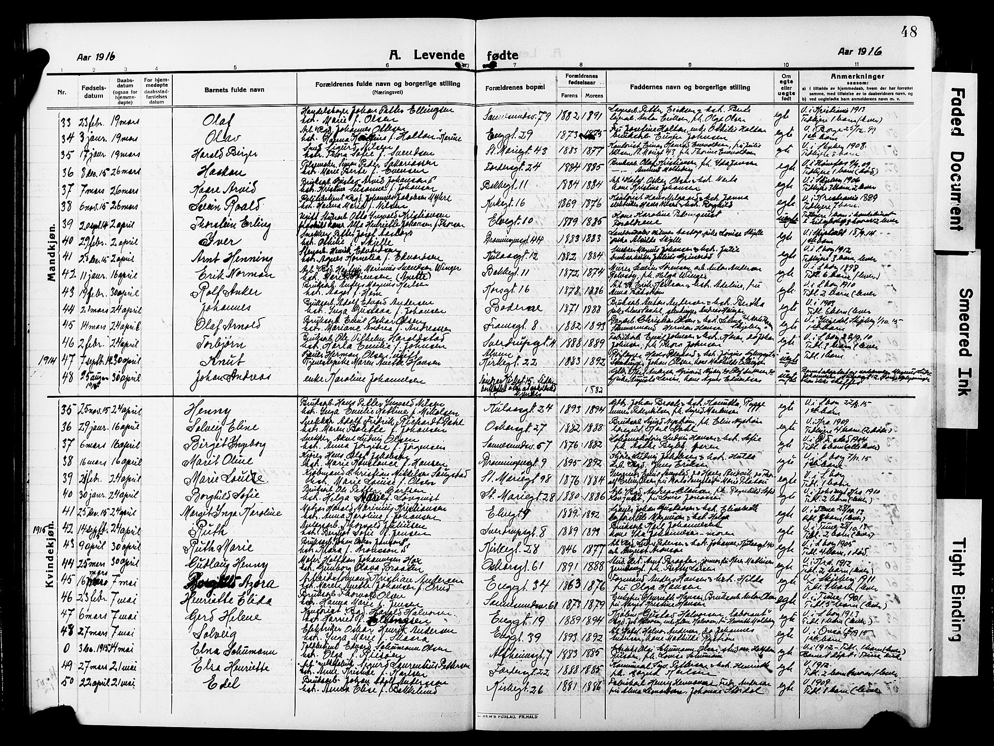 Sarpsborg prestekontor Kirkebøker, AV/SAO-A-2006/G/Ga/L0002: Parish register (copy) no. 2, 1912-1931, p. 48