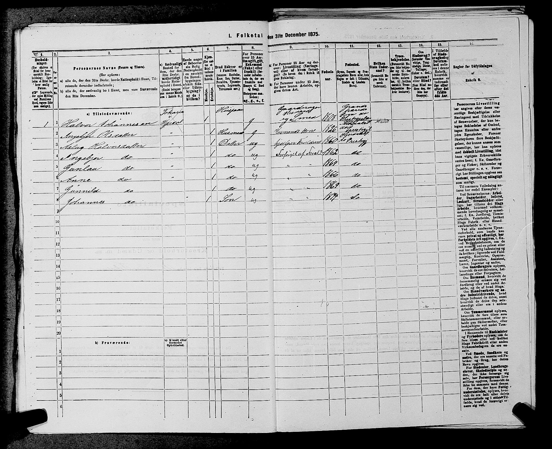 SAKO, 1875 census for 0827P Hjartdal, 1875, p. 342