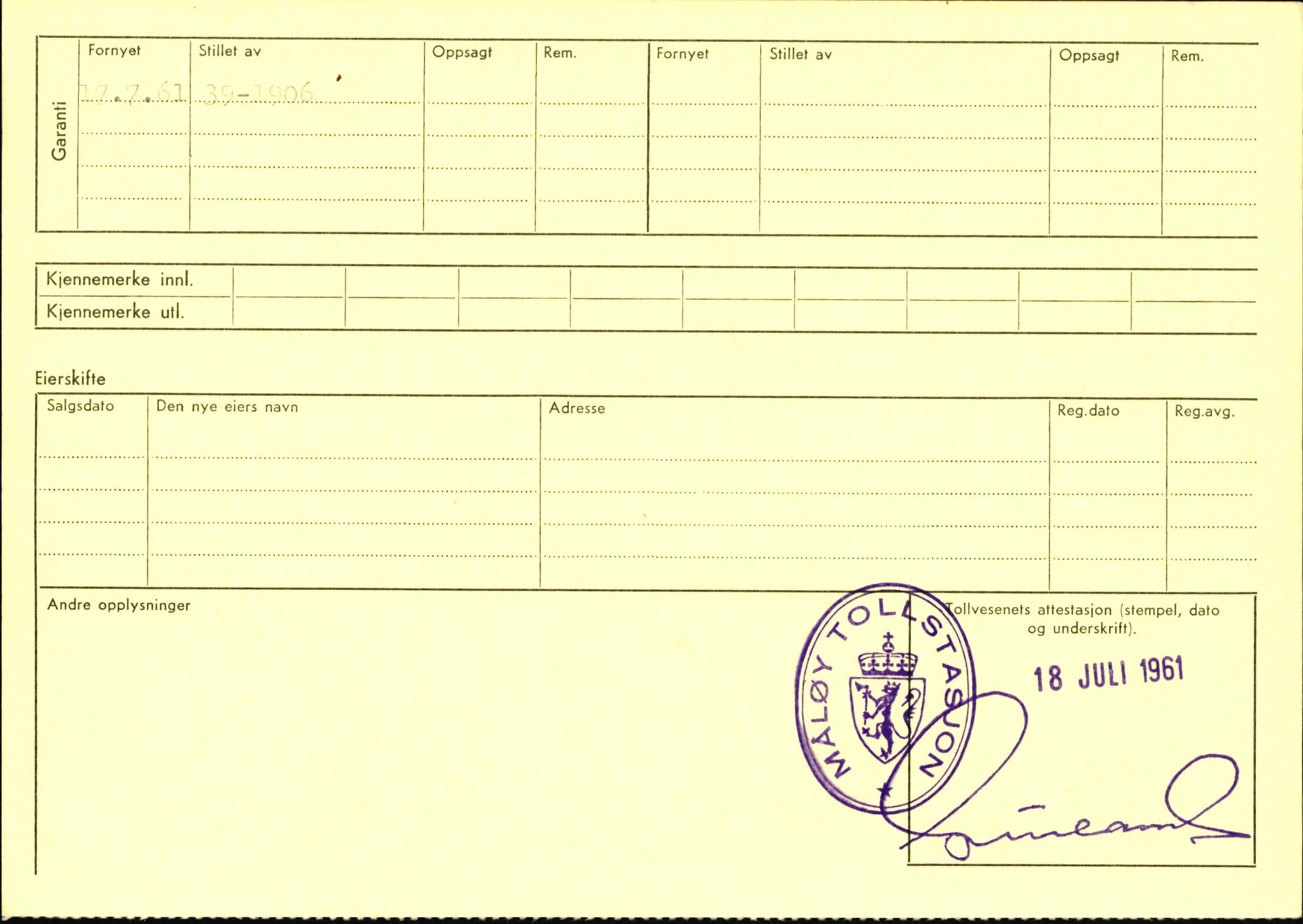 Statens vegvesen, Sogn og Fjordane vegkontor, AV/SAB-A-5301/4/F/L0004: Registerkort utmeldte Fjordane S2500-2700, S7200-7899, 1930-1961, p. 36