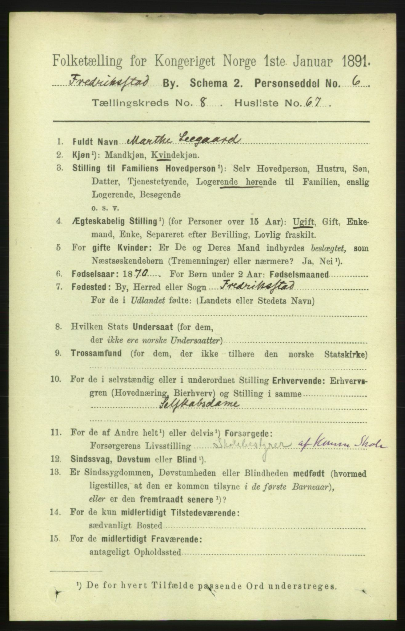 RA, 1891 census for 0103 Fredrikstad, 1891, p. 10264