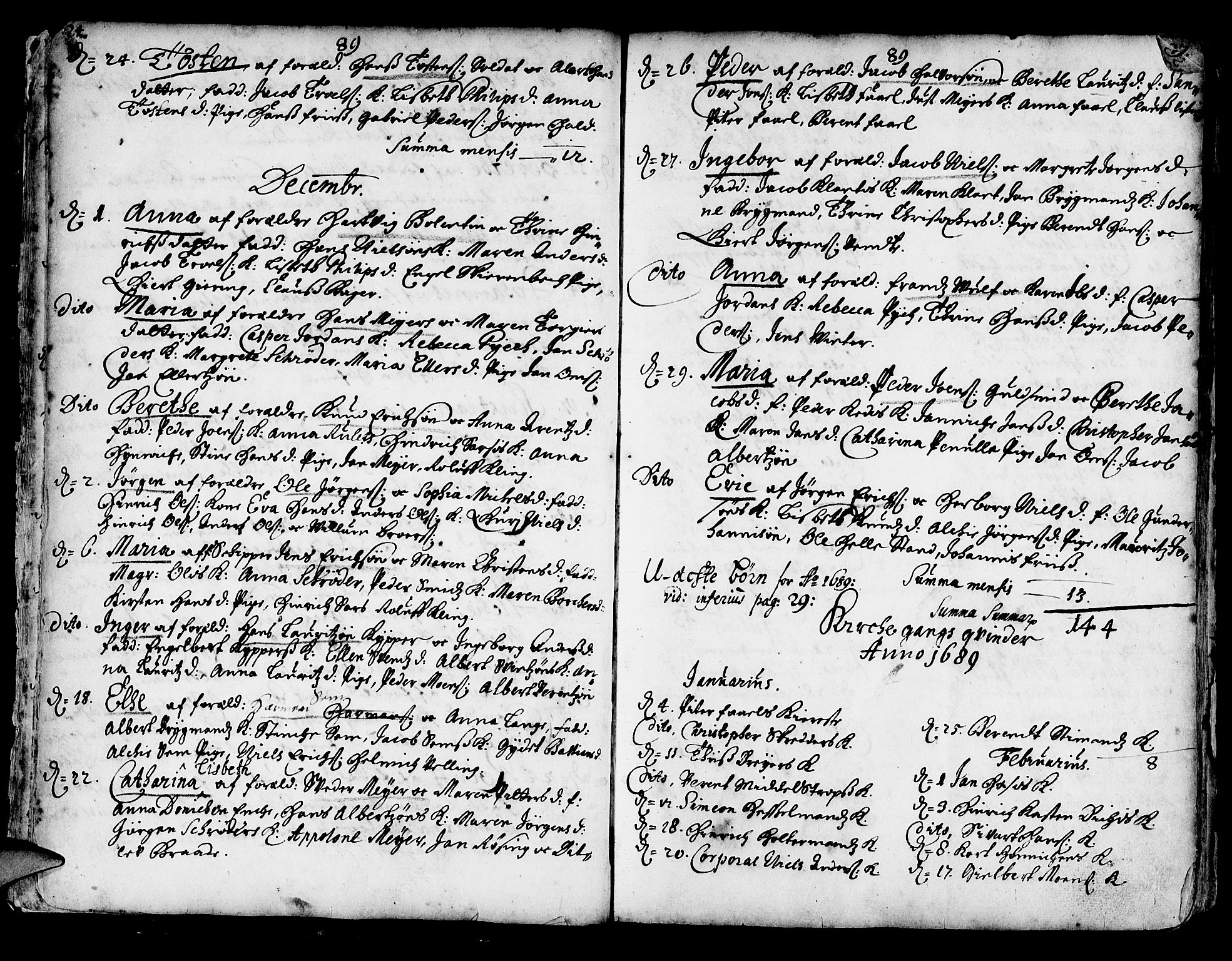 Korskirken sokneprestembete, SAB/A-76101/H/Haa/L0002: Parish register (official) no. A 2, 1688-1697, p. 24-25