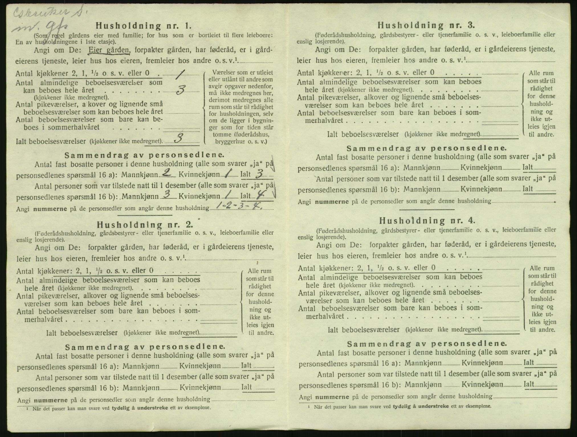 SAK, 1920 census for Vegusdal, 1920, p. 46