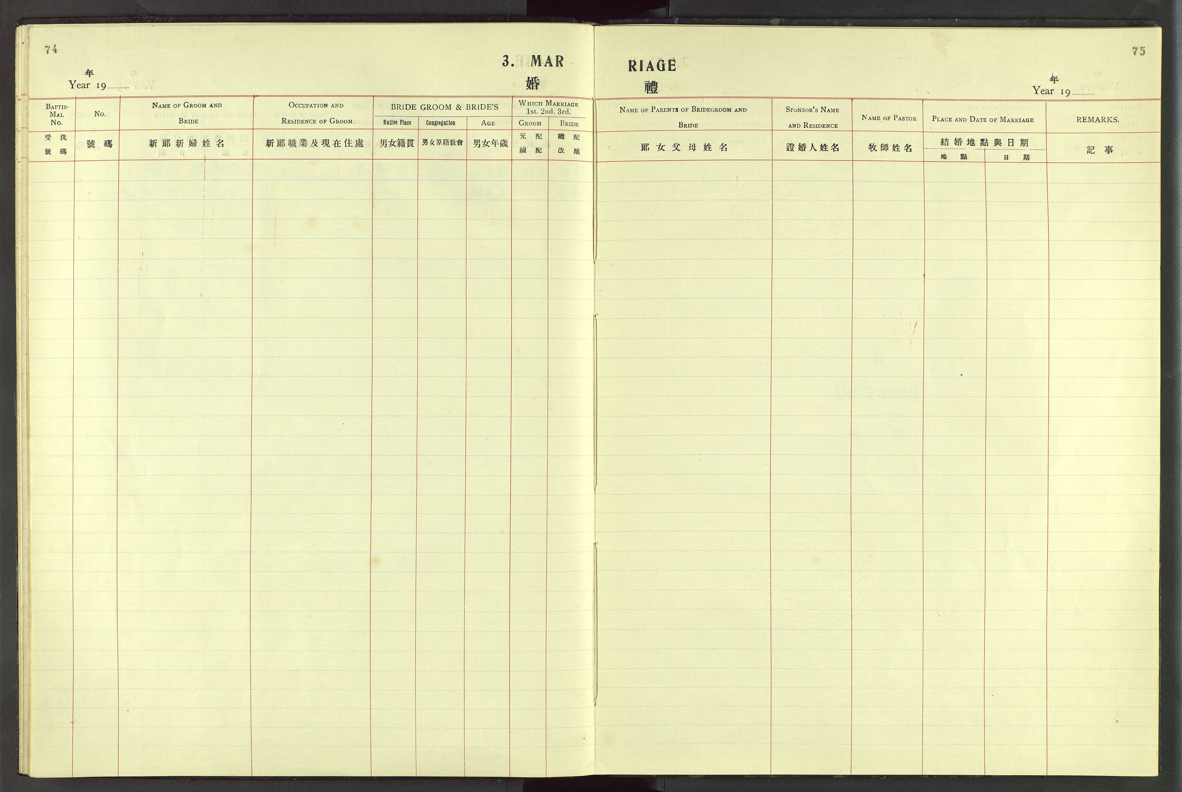 Det Norske Misjonsselskap - utland - Kina (Hunan), VID/MA-A-1065/Dm/L0084: Parish register (official) no. 122, 1924-1942, p. 74-75