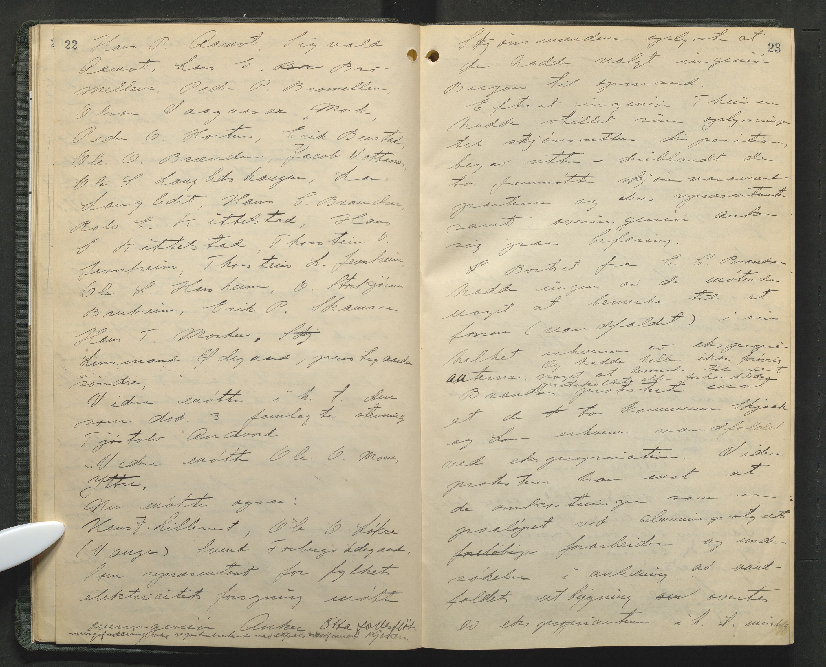 Nord-Gudbrandsdal tingrett, AV/SAH-TING-002/G/Gc/Gcb/L0013: Ekstrarettsprotokoll for åstedssaker, 1919-1927, p. 22-23