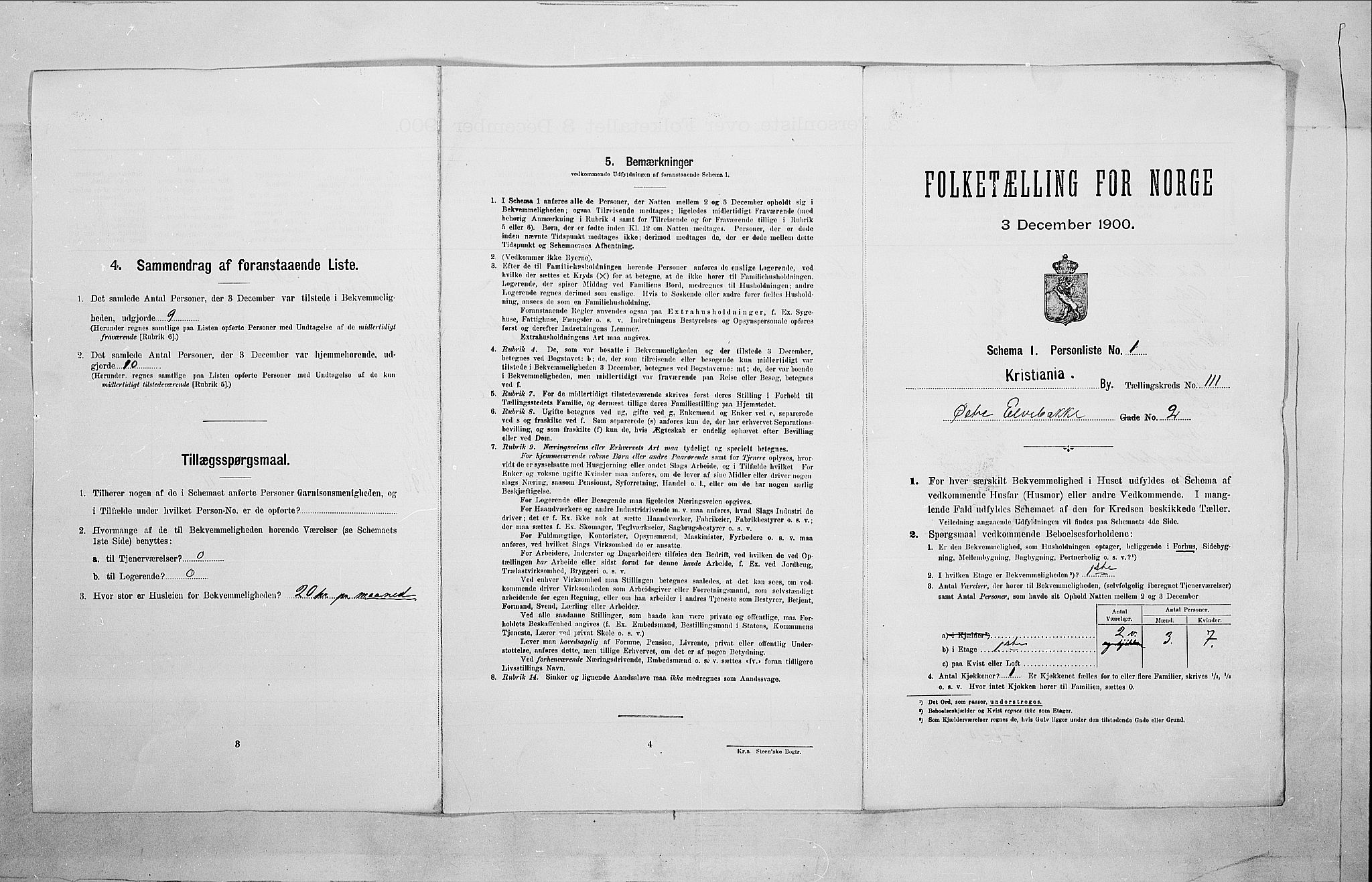 SAO, 1900 census for Kristiania, 1900, p. 115617