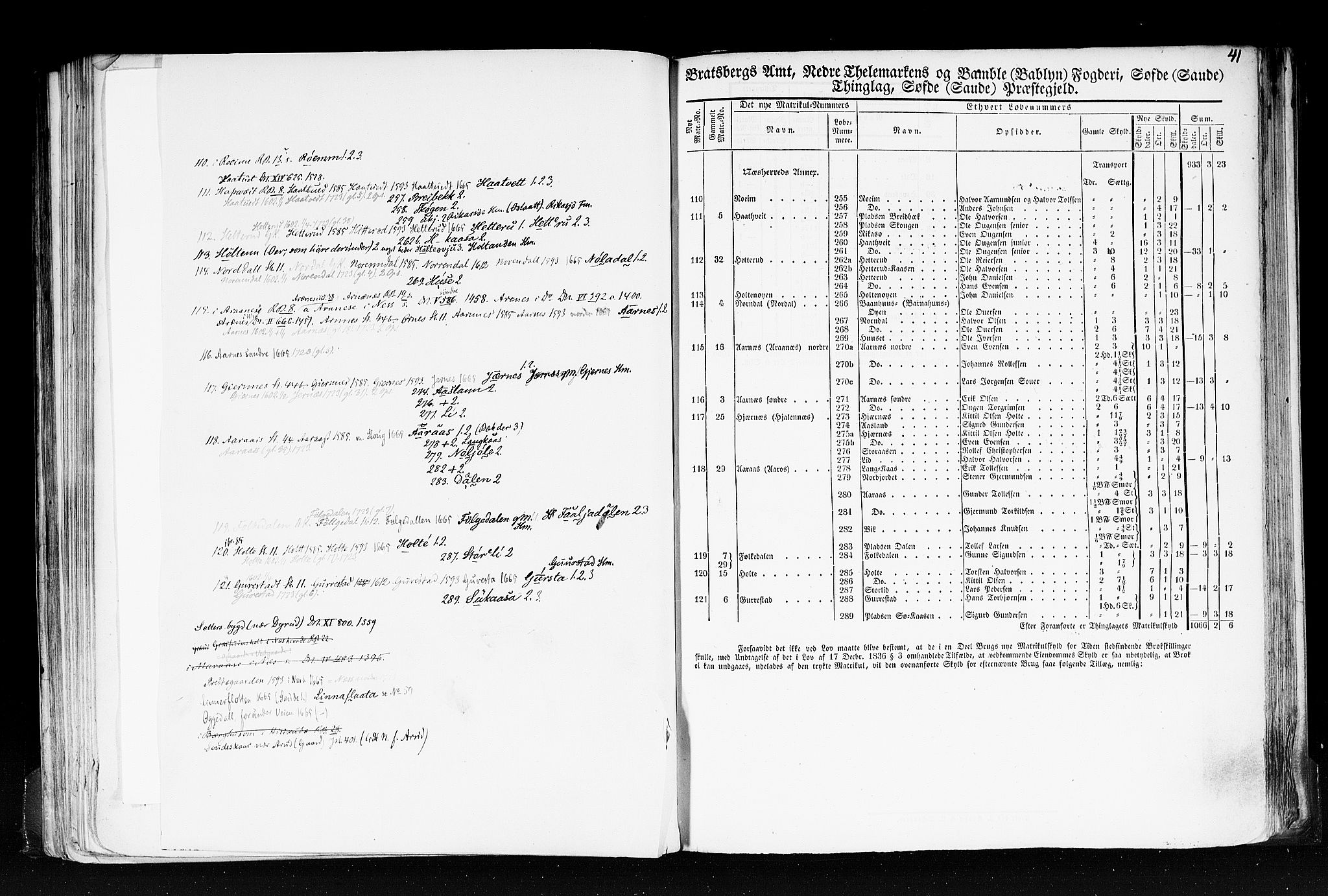 Rygh, RA/PA-0034/F/Fb/L0007: Matrikkelen for 1838 - Bratsberg amt (Telemark fylke), 1838, p. 41b