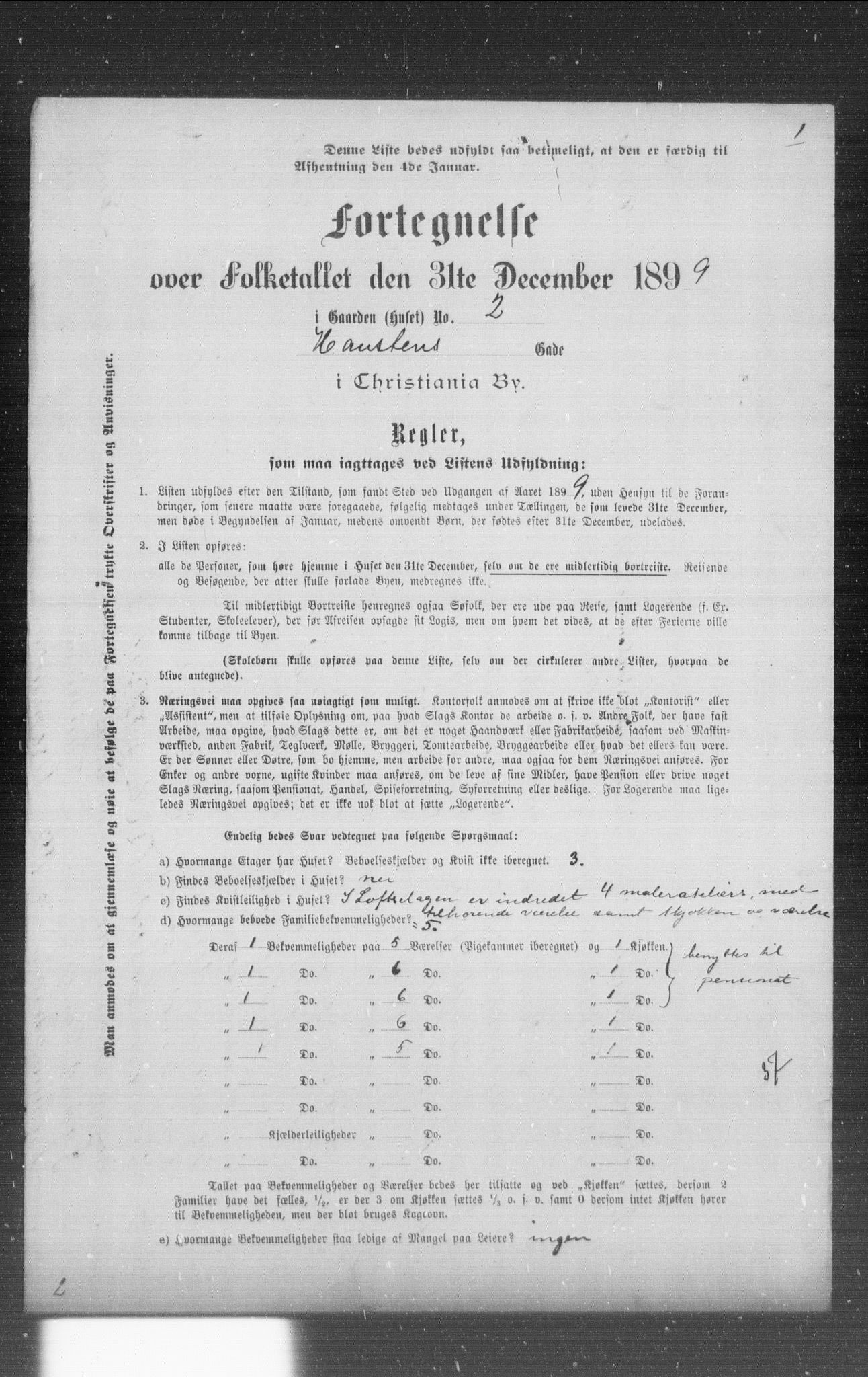 OBA, Municipal Census 1899 for Kristiania, 1899, p. 4676