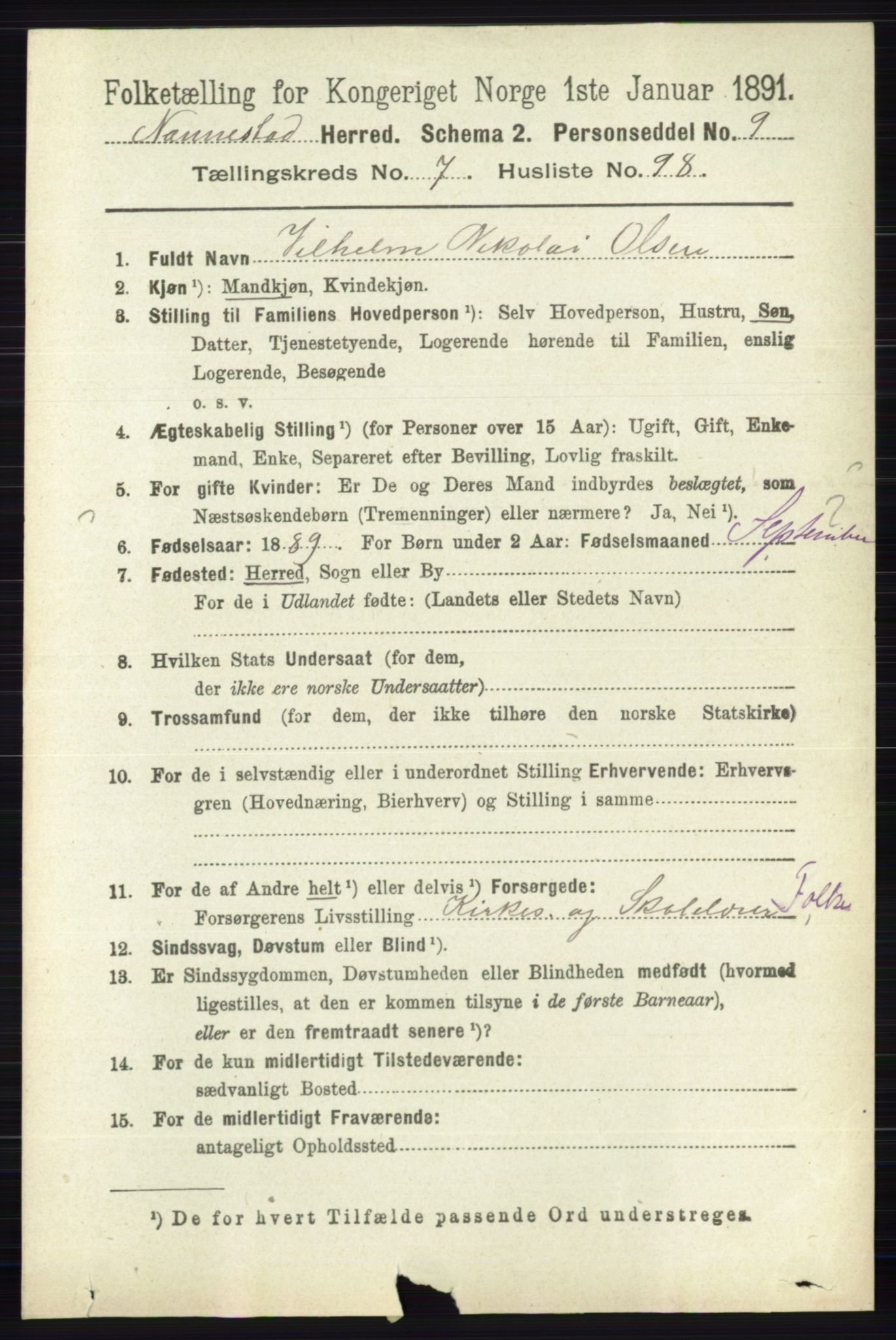 RA, 1891 census for 0238 Nannestad, 1891, p. 4328