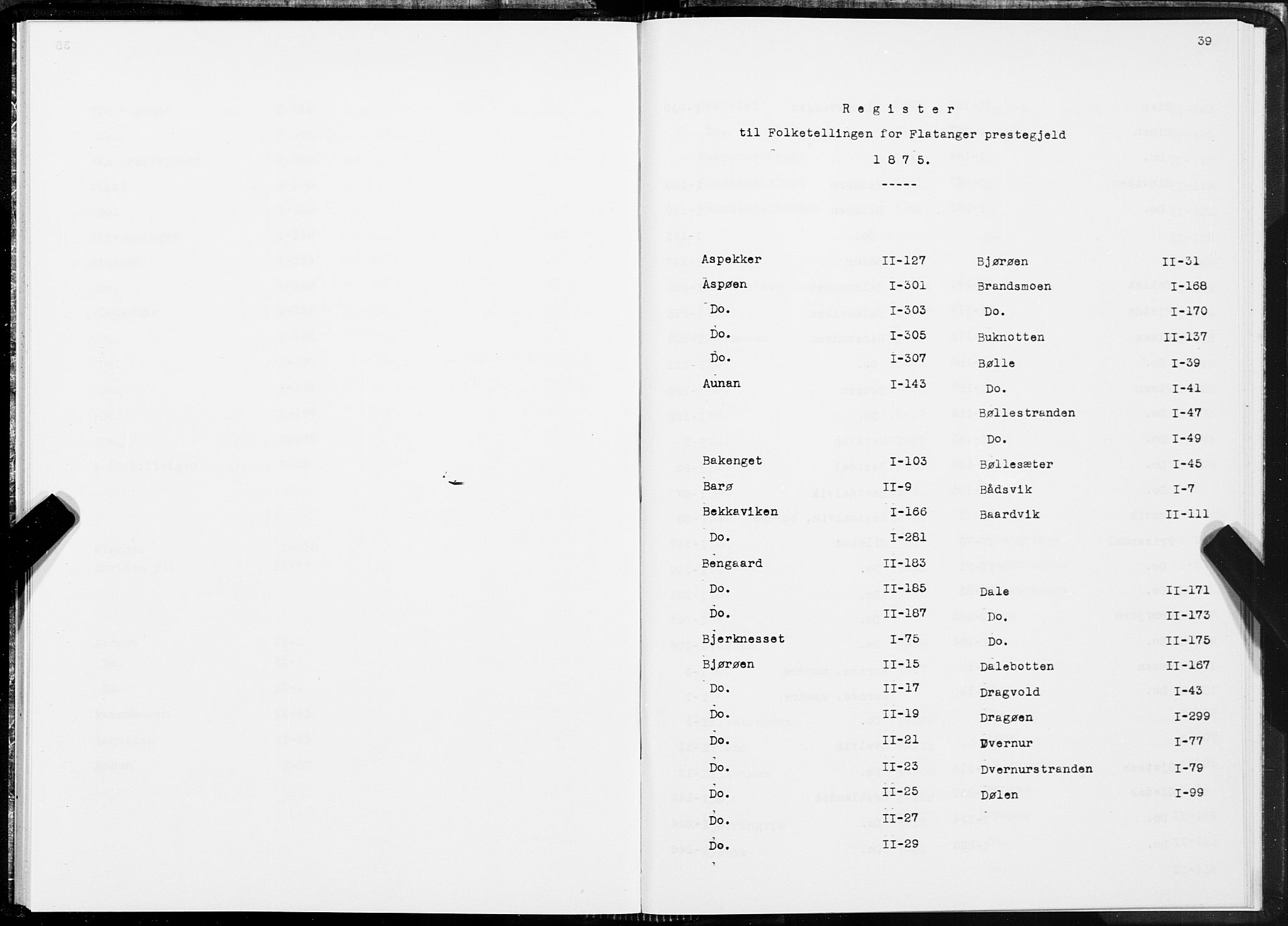 SAT, 1875 census for 1749P Flatanger, 1875, p. 39