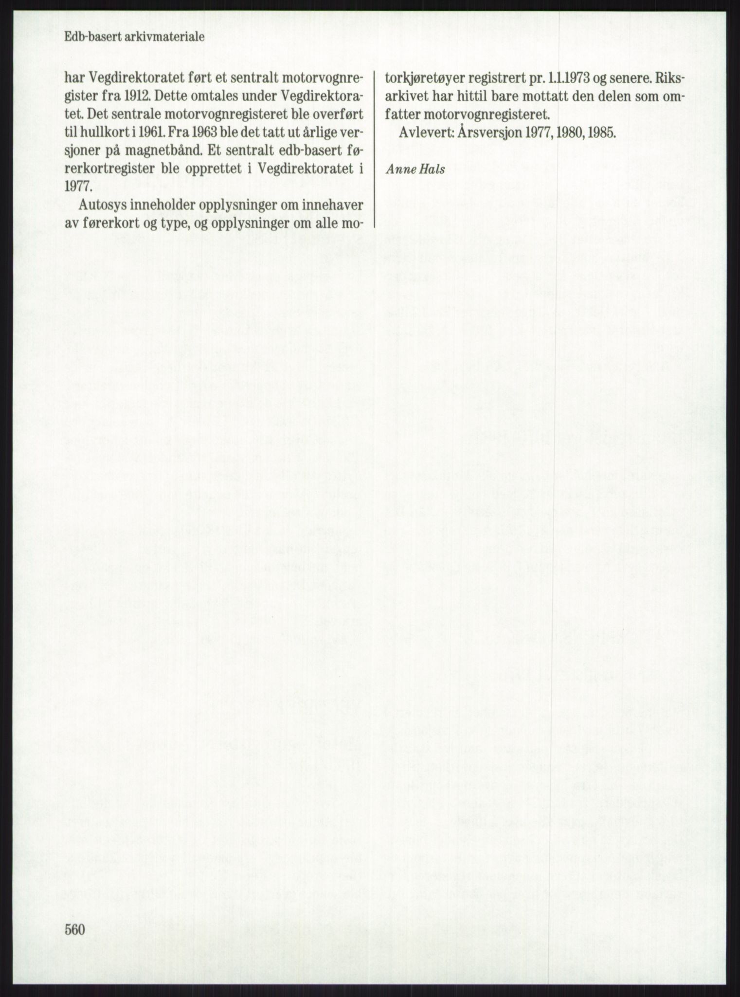 Publikasjoner utgitt av Arkivverket, PUBL/PUBL-001/A/0001: Knut Johannessen, Ole Kolsrud og Dag Mangset (red.): Håndbok for Riksarkivet (1992), 1992, p. 560