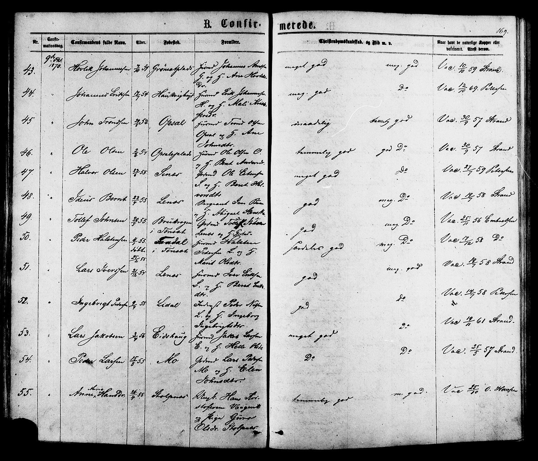 Ministerialprotokoller, klokkerbøker og fødselsregistre - Sør-Trøndelag, AV/SAT-A-1456/630/L0495: Parish register (official) no. 630A08, 1868-1878, p. 169