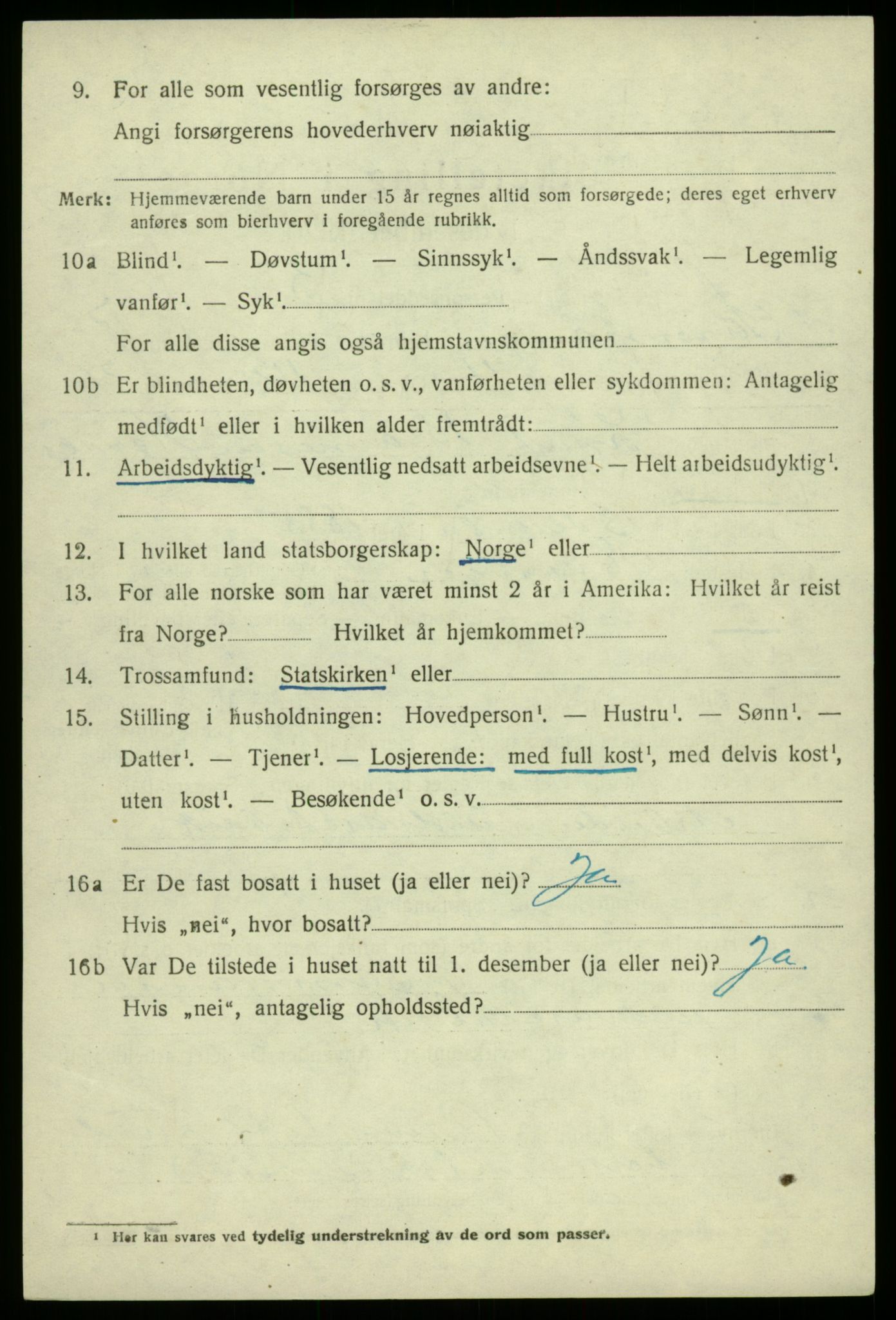 SAB, 1920 census for Samnanger, 1920, p. 2988