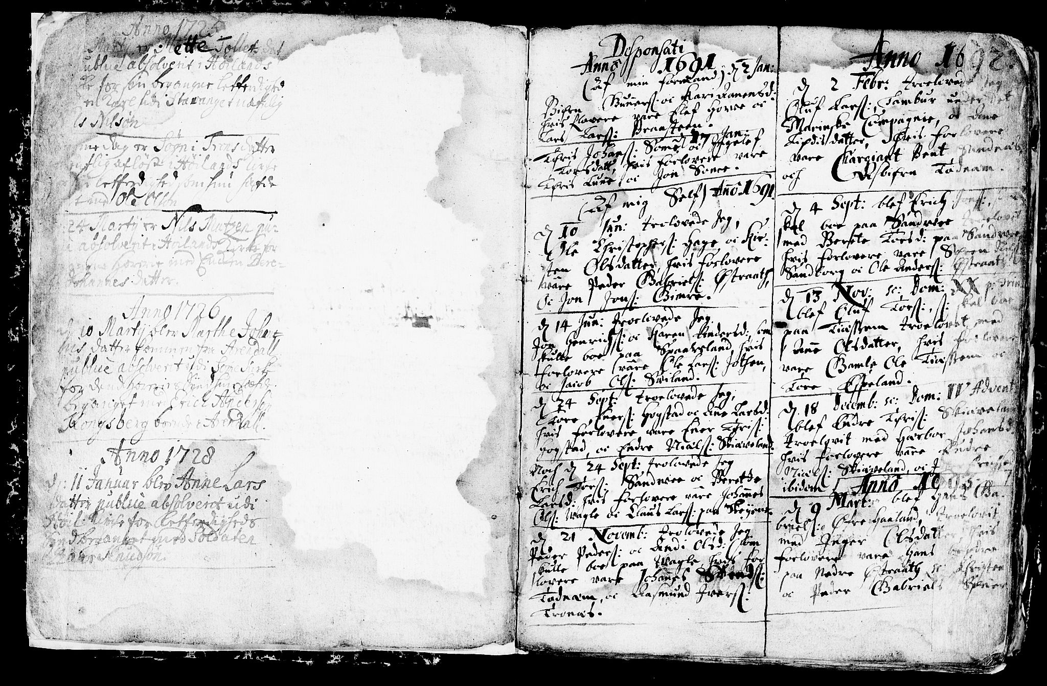 Høyland sokneprestkontor, AV/SAST-A-101799/001/30BA/L0001: Parish register (official) no. A 1, 1691-1732