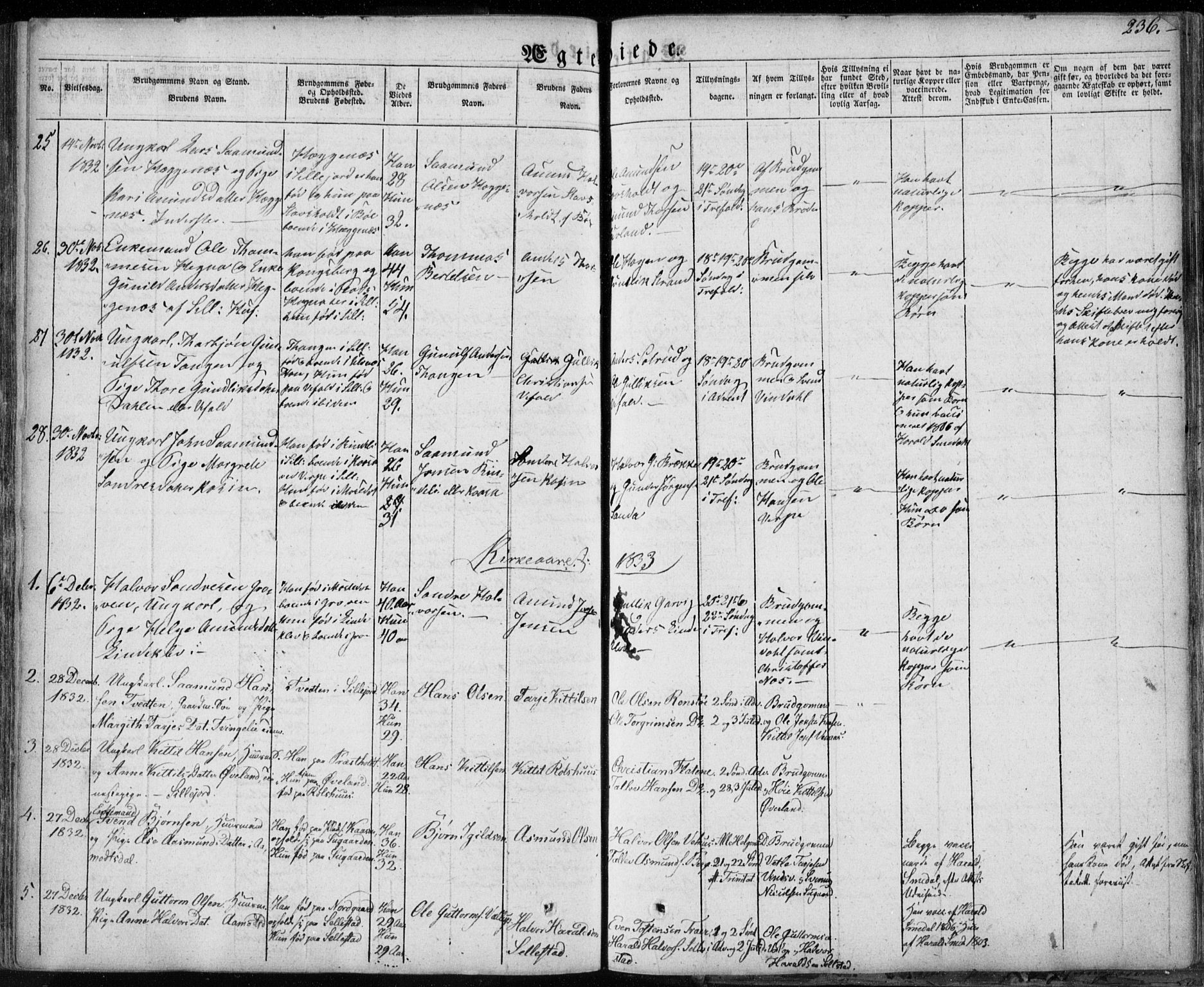 Seljord kirkebøker, AV/SAKO-A-20/F/Fa/L0011: Parish register (official) no. I 11, 1831-1849, p. 236