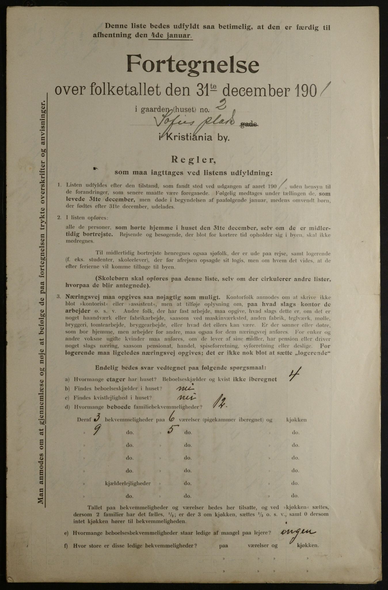 OBA, Municipal Census 1901 for Kristiania, 1901, p. 15296